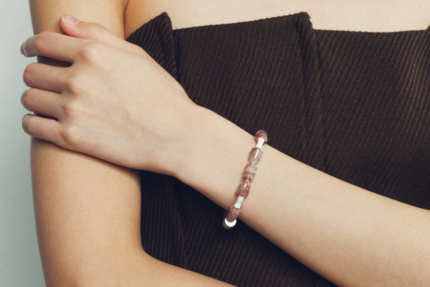OLIO E ACETO Tanabata Special Series Sterling Silver Strawberry Crystal Fruit Bracelet OLIO-OA11A07-YIN-F Silver - Image 7