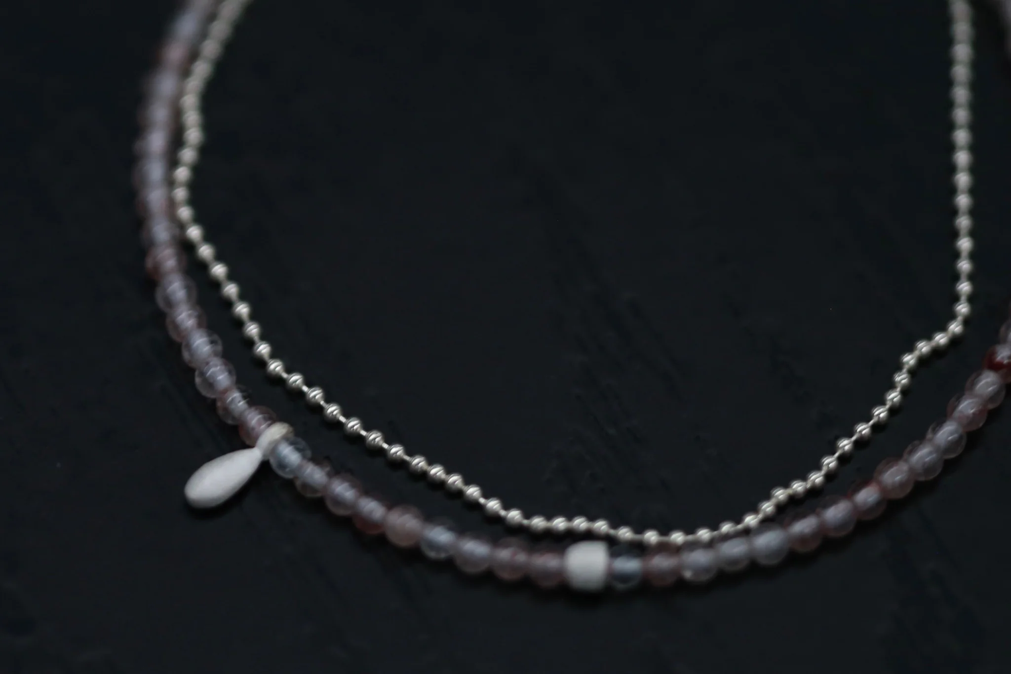 OLIO E ACETO Tanabata Special Series Strawberry Crystal Water Drop Fruit Double Bracelet OLIO-OA11A08-YIN-F Silver - Image 2