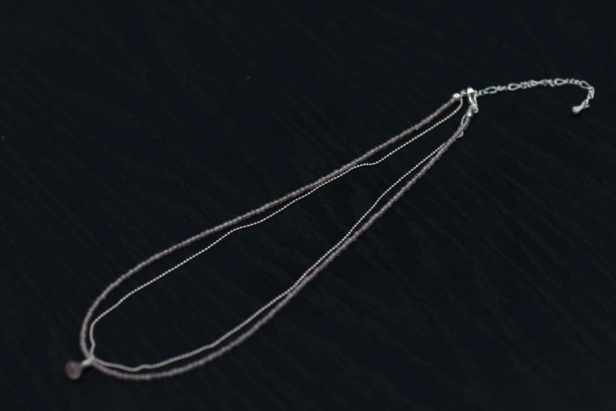 OLIO E ACETO Tanabata Special Series Strawberry Quartz Double Necklace OLIO-OA11N22-YIN-F Silver - Image 4