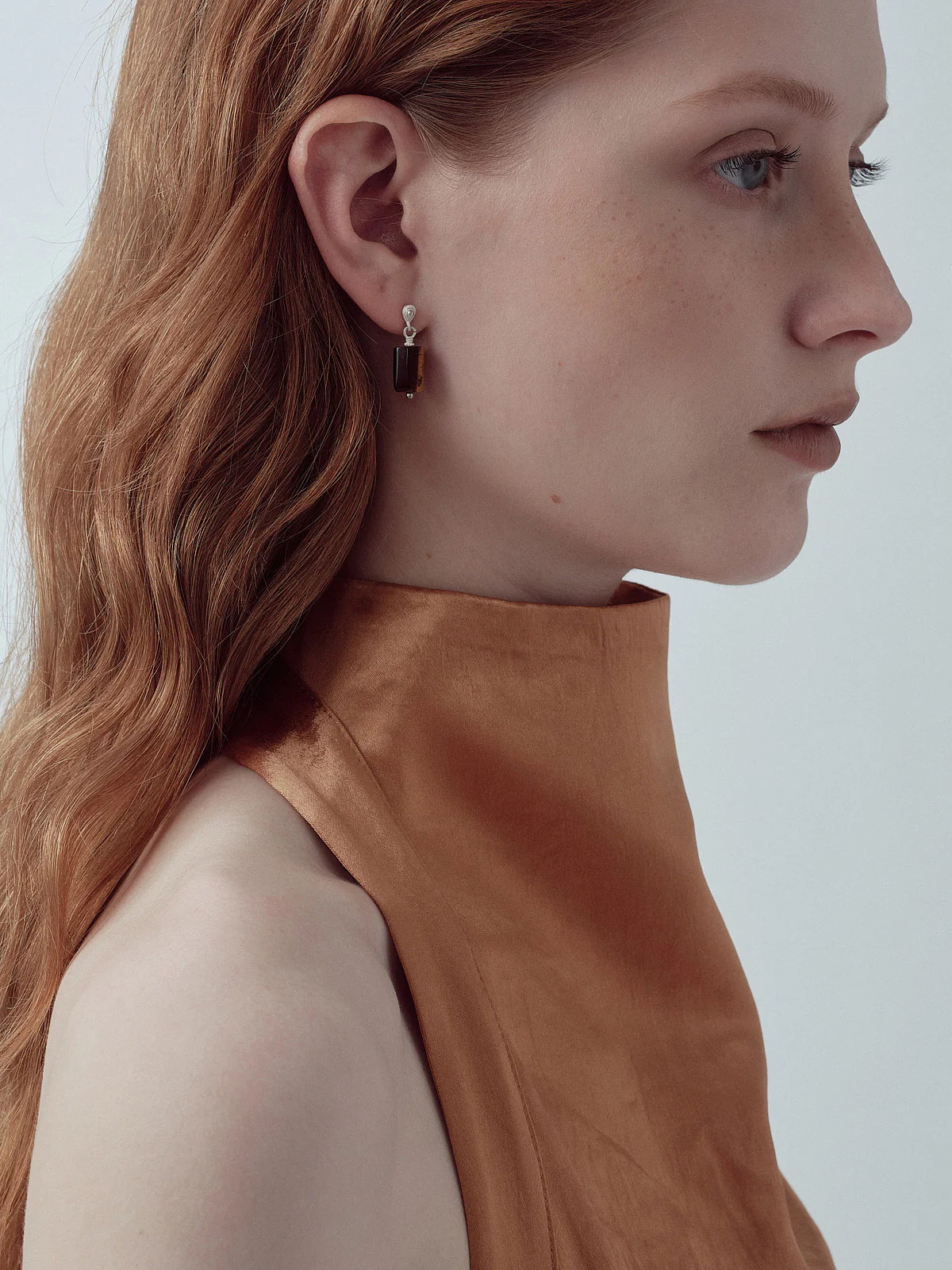 OLIO E ACETO Tiger Eye/White Crystal Sterling Silver Pendant Earrings OLIO-OA14E10-ZY Brown/Silver - Image 5