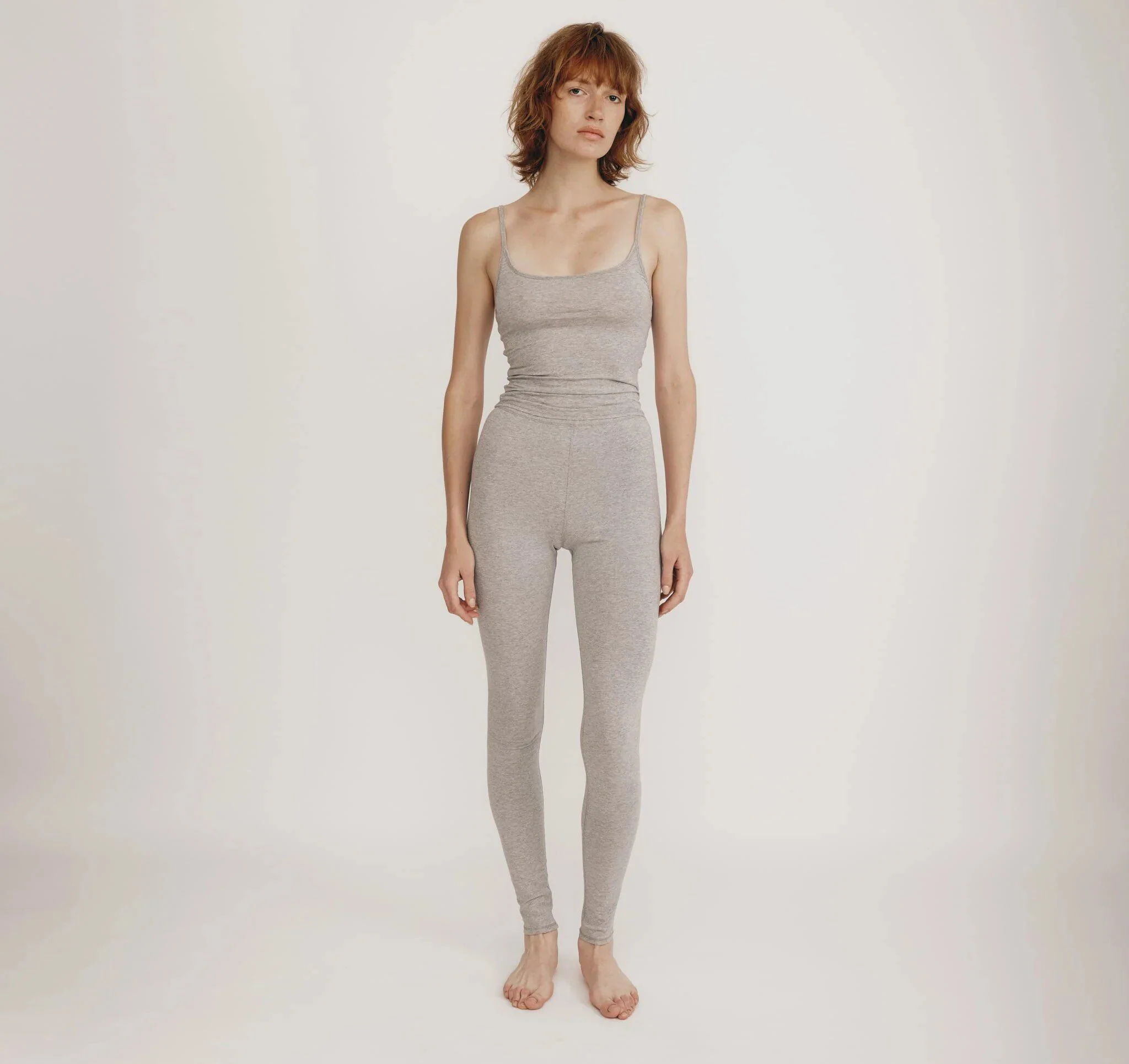 ORGANIC BASICS 26SS Bodycon Vest OB-OB410005-Grey Melange - Image 4