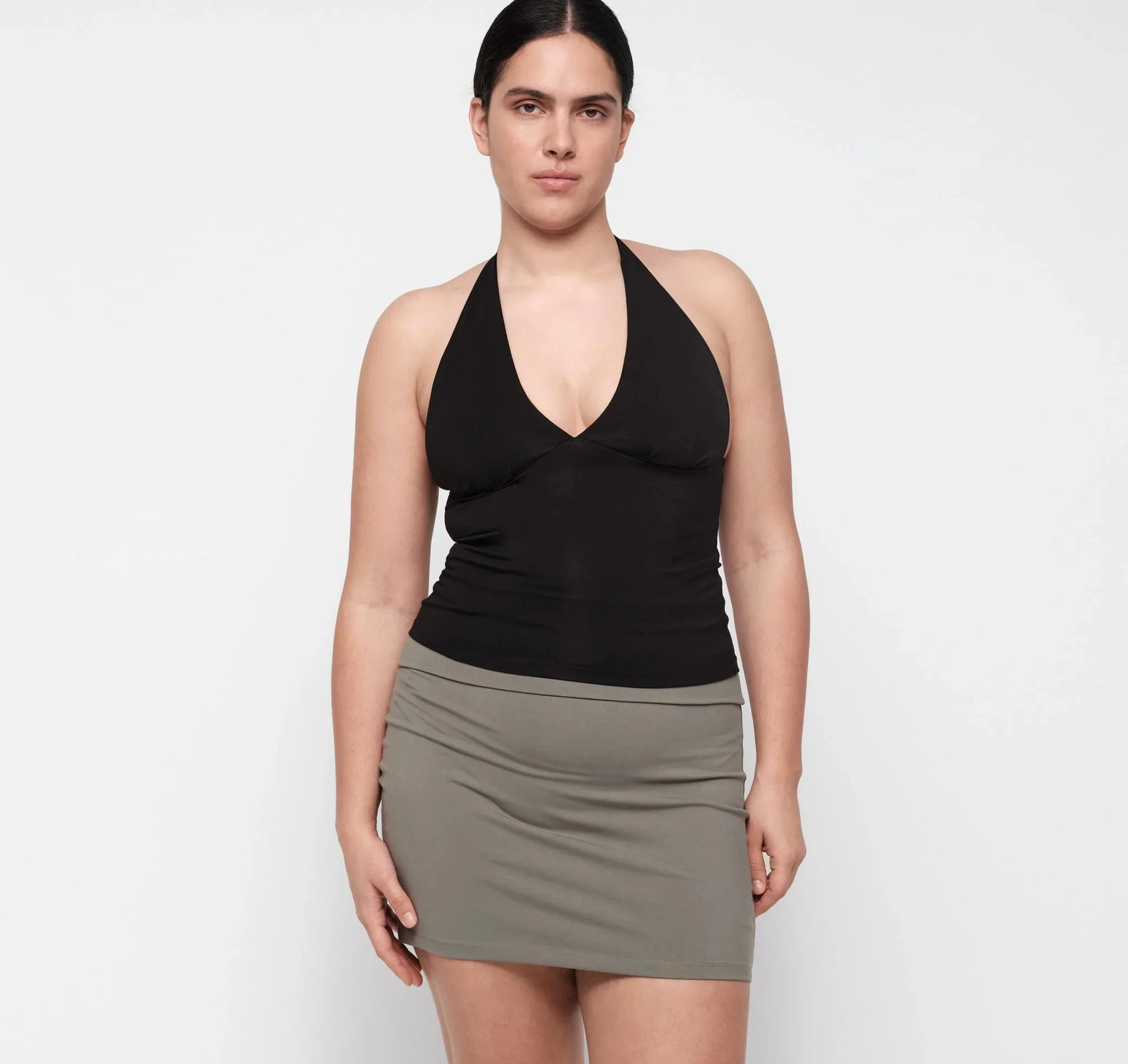 ORGANIC BASICS 26SS V-Neck Lace-Up Camisole – Form-Fitting Cut (OB-OB410106-Black) - Image 5