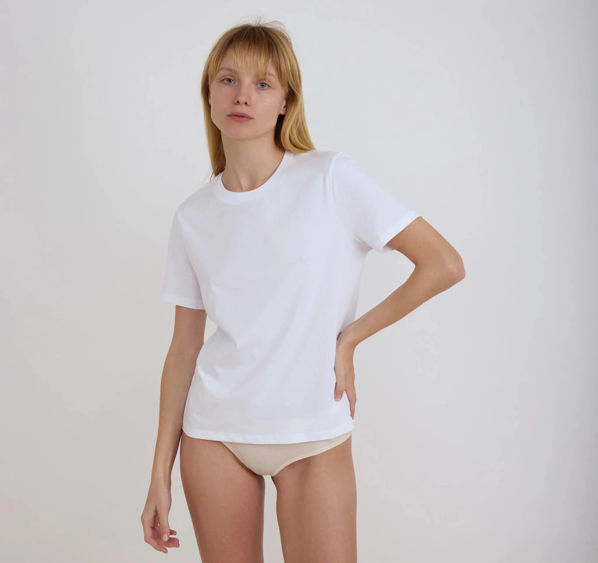 ORGANIC BASICS Spring/Summer 2026 Regular Cotton T-Shirt OB-OB410045-White - Image 3