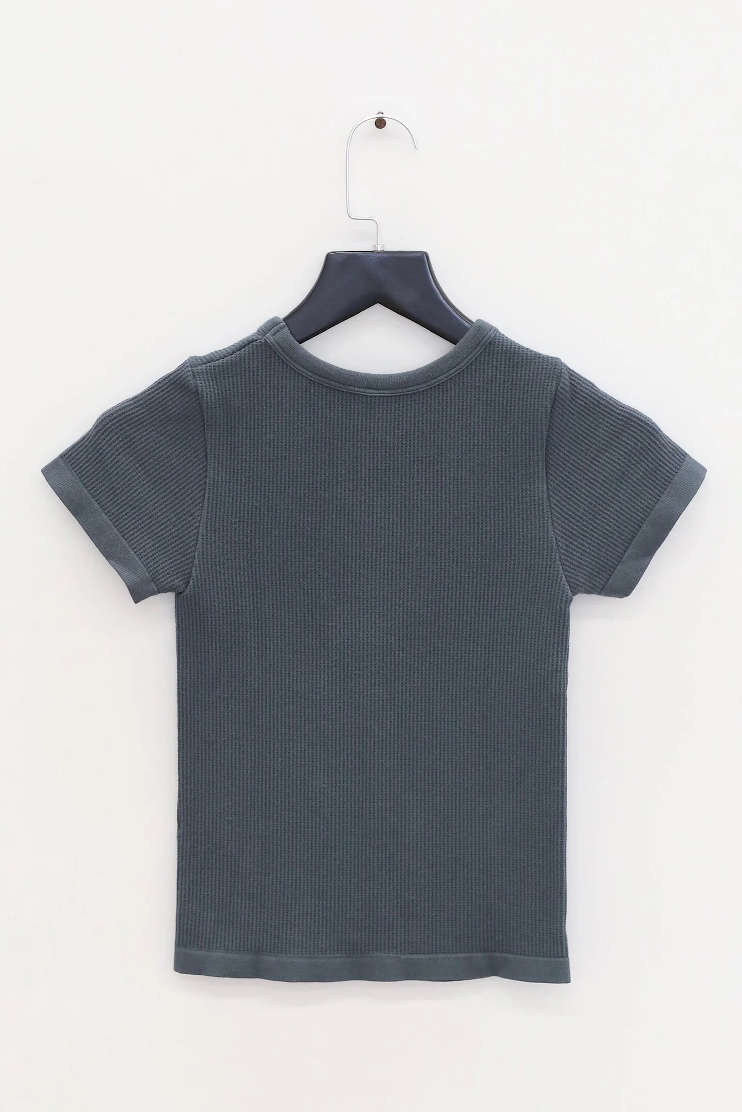 ORGANIC BASICS SS26 Seamless Waffle T-Shirt OB-OB130067-Thunder - Image 2