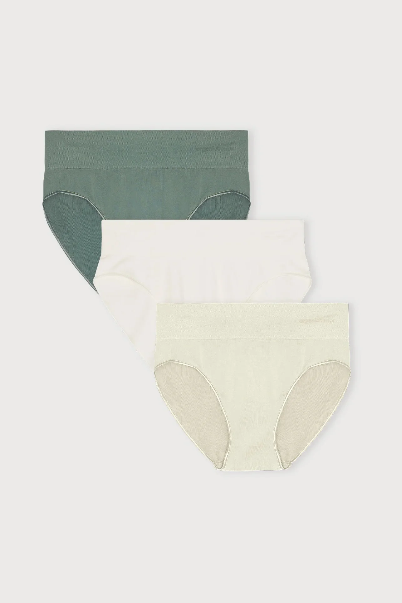 ORGANIC BASICS SS26 Smooth High-Waisted Boxer Briefs (3-Pack) – Denmark – OB-OB110021P3-Light J/Off W/Seaweed