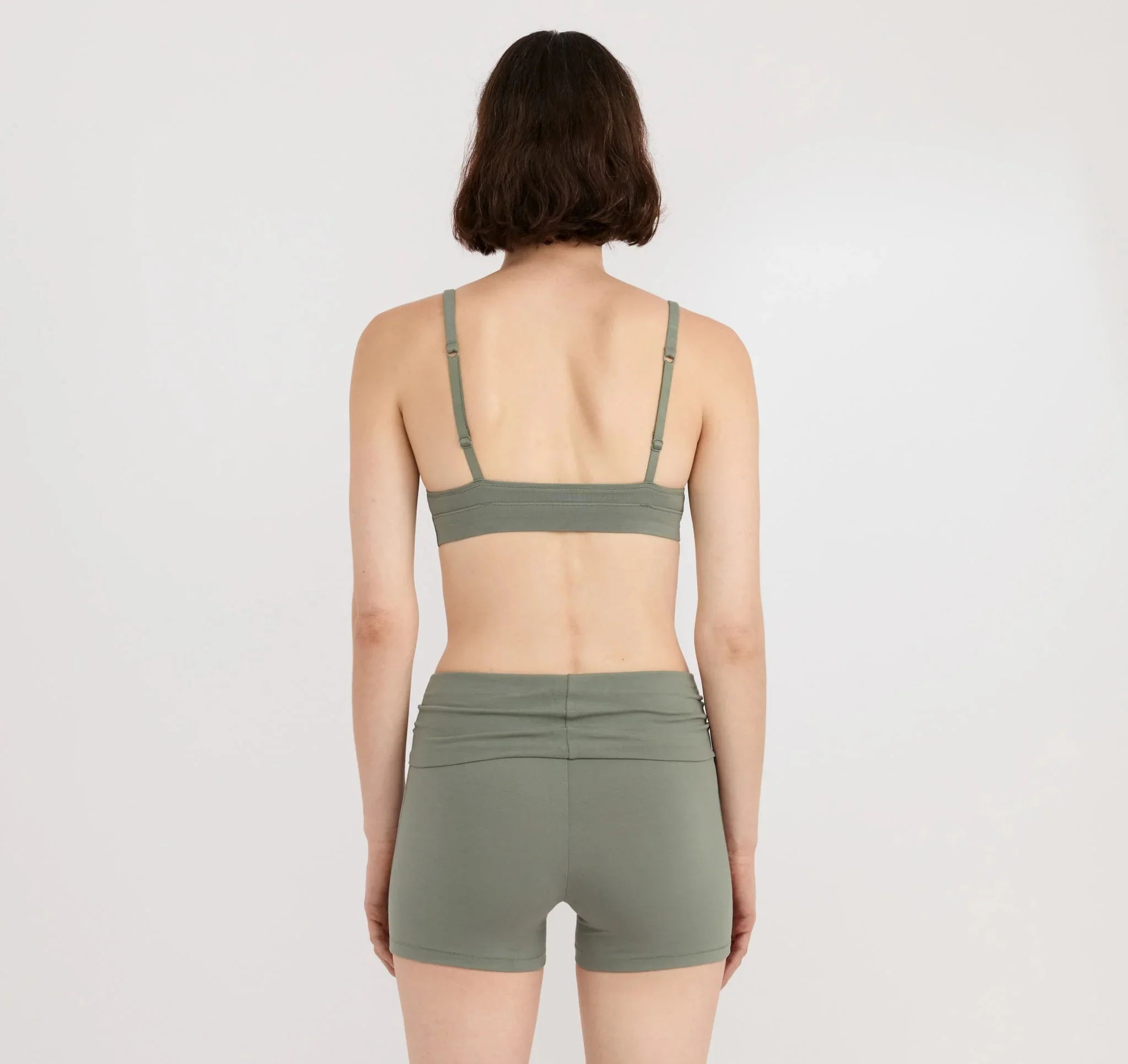 ORGANIC BASICS SS26 Stretch Fold-Over Shorts OB-OB140004-Seaweed - Image 5