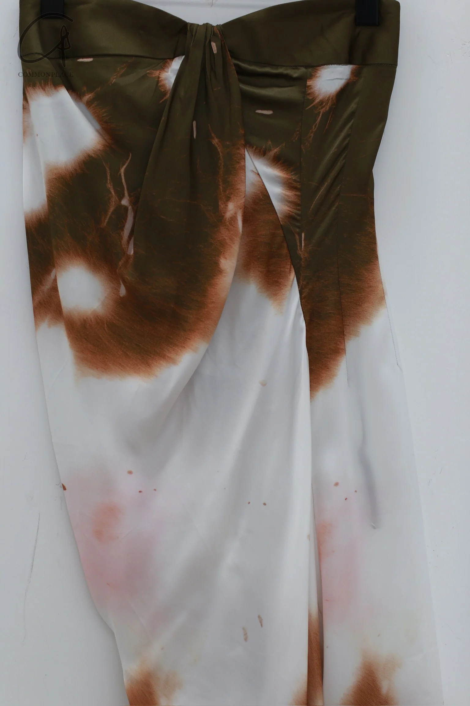 OUDE WAAG 24 Autumn and Winter Asymmetric Drape Dress OW-24AW- DS23P2GR053-LC POW1 Green Orange OW-24AW-DS02P1PK220 - Image 7