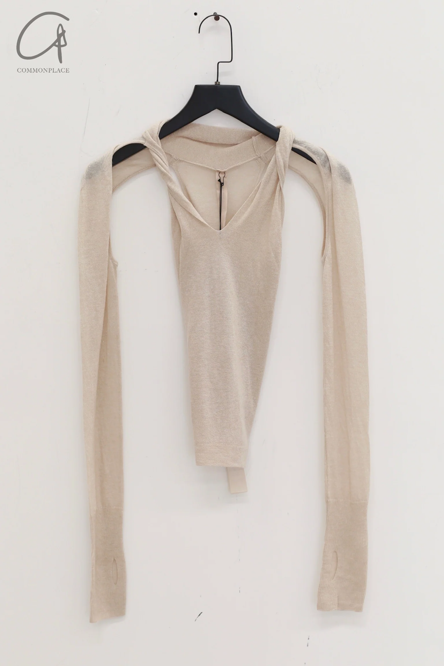 OUDE WAAG 24 autumn and winter bright silk hollow twist knit sweater OW-OW-24AW-KT10W1WI180-MIHUI beige gray - Image 7