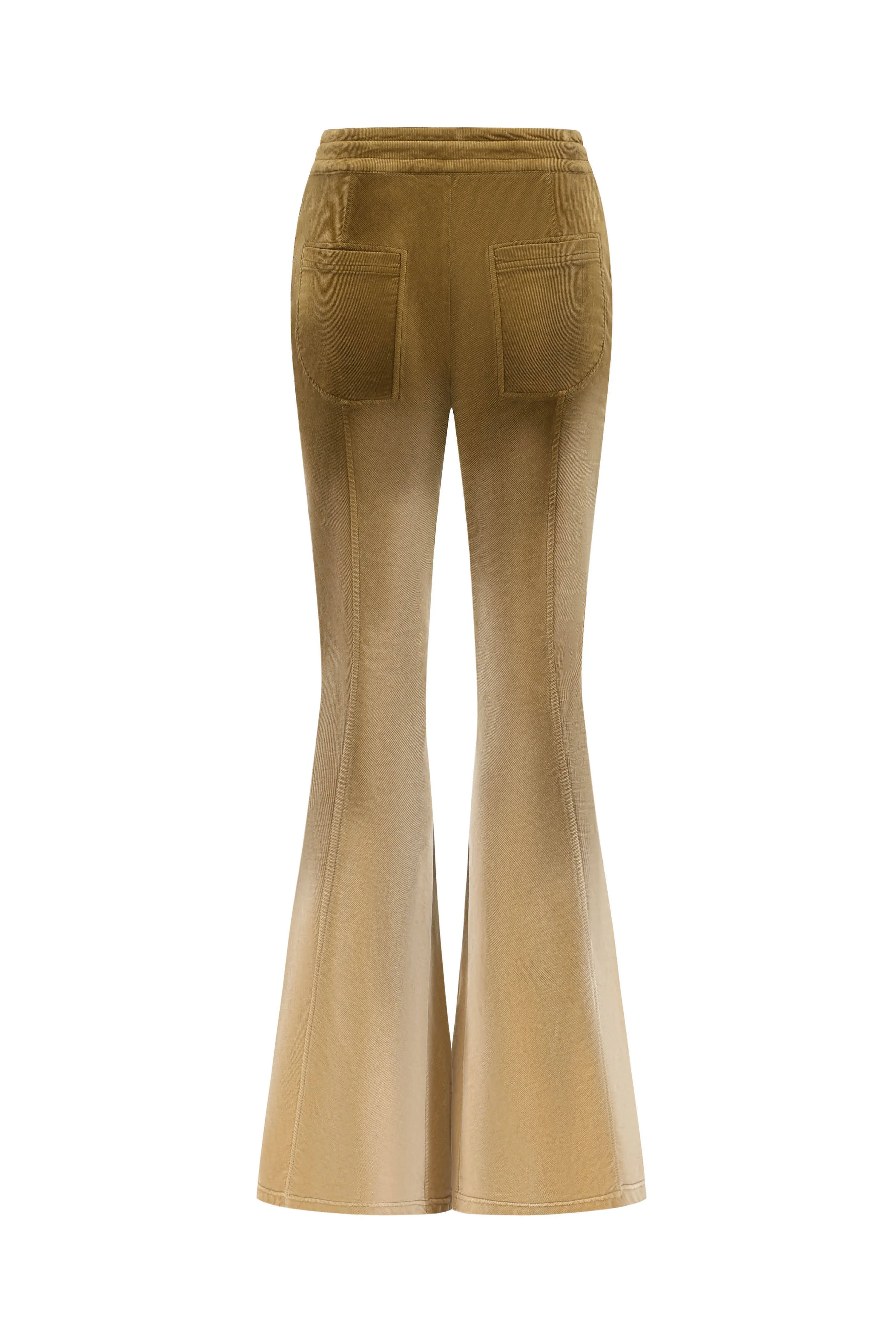 OUDE WAAG 24 Autumn and Winter Corduroy Slim Flared Pants OW-OW-24AW-PT06-GANLANLV Olive Green - Image 2