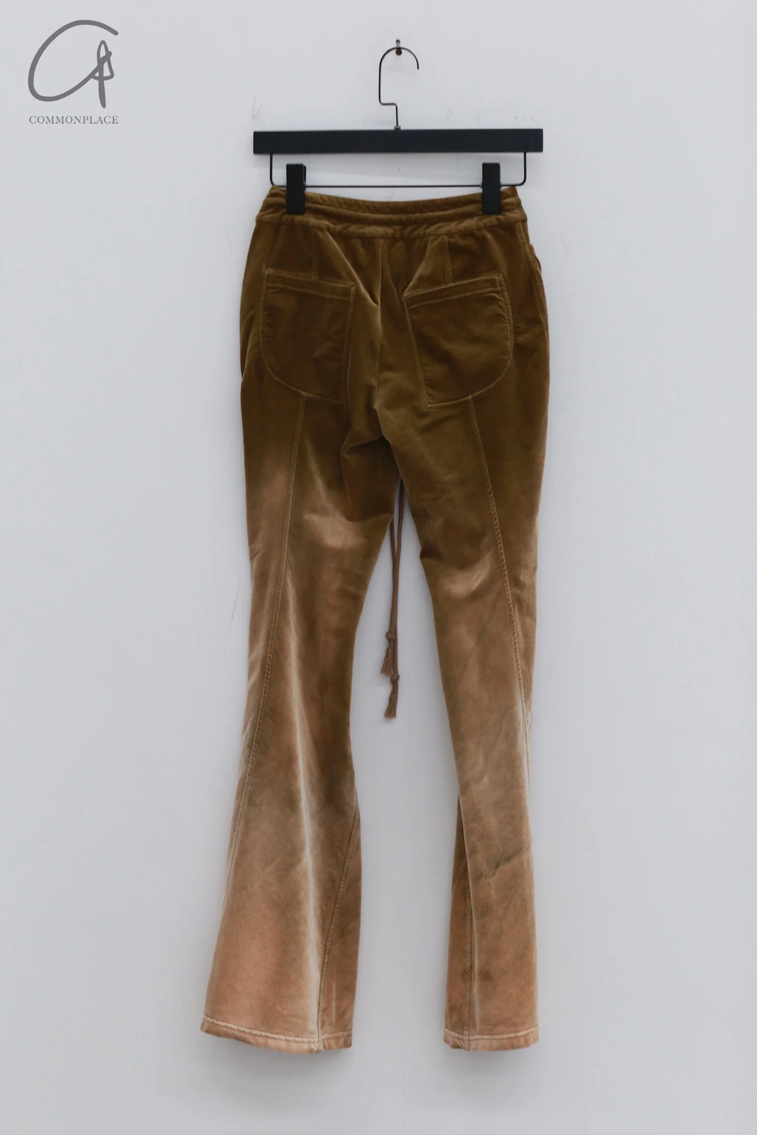 OUDE WAAG 24 Autumn and Winter Corduroy Slim Flared Pants OW-OW-24AW-PT06-GANLANLV Olive Green - Image 6