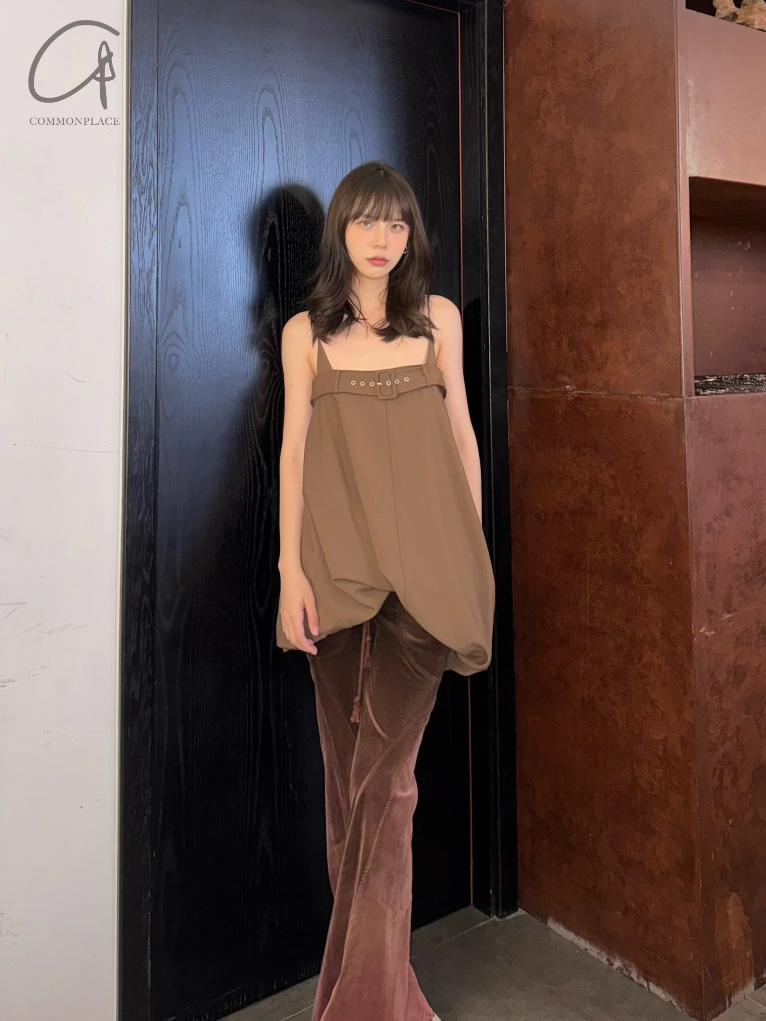 OUDE WAAG 24 Autumn and Winter Corduroy Slim Flared Pants OW-OW-24AW-PT06-KAFEI Coffee - Image 14