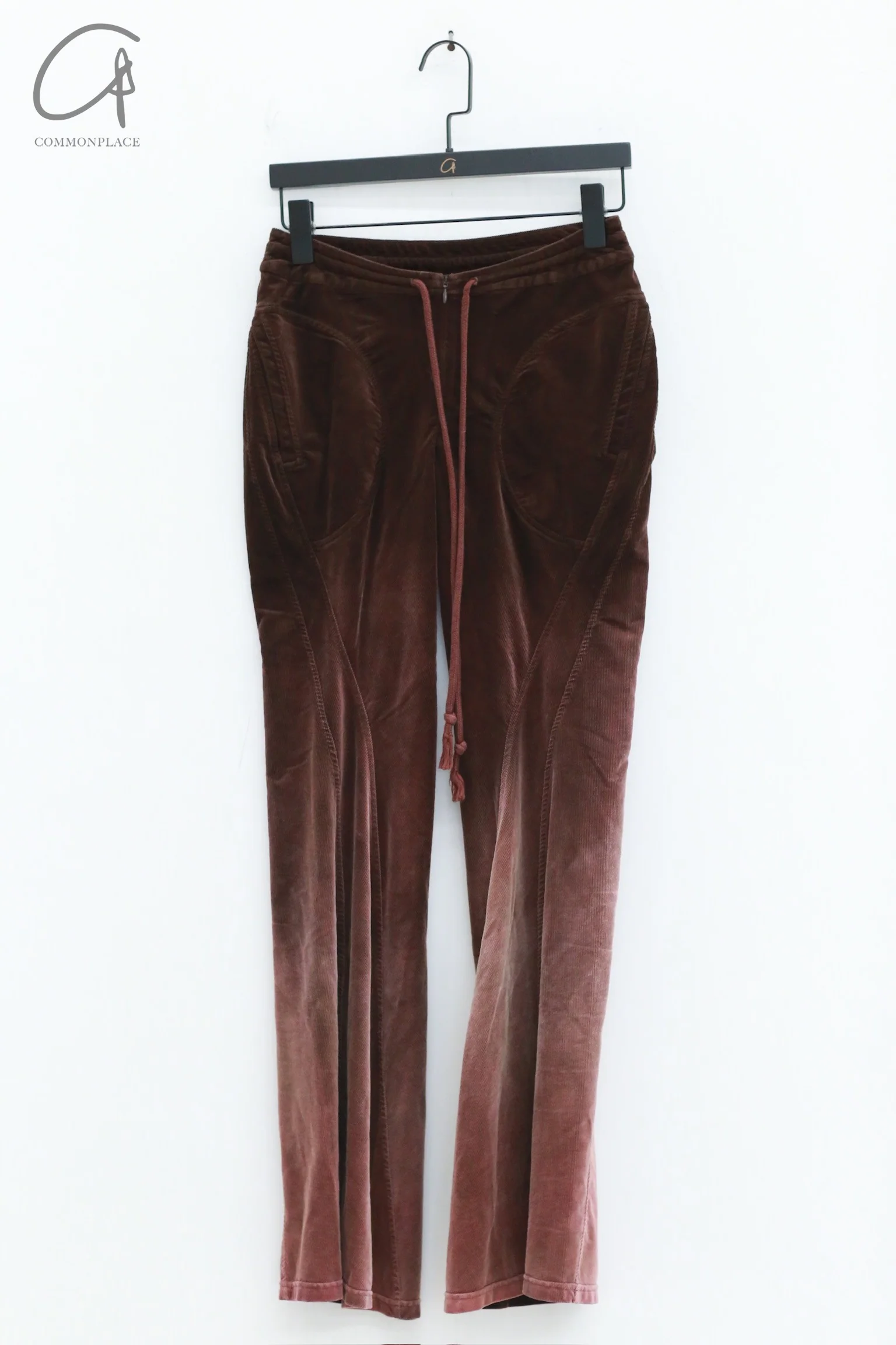 OUDE WAAG 24 Autumn and Winter Corduroy Slim Flared Pants OW-OW-24AW-PT06-KAFEI Coffee - Image 3