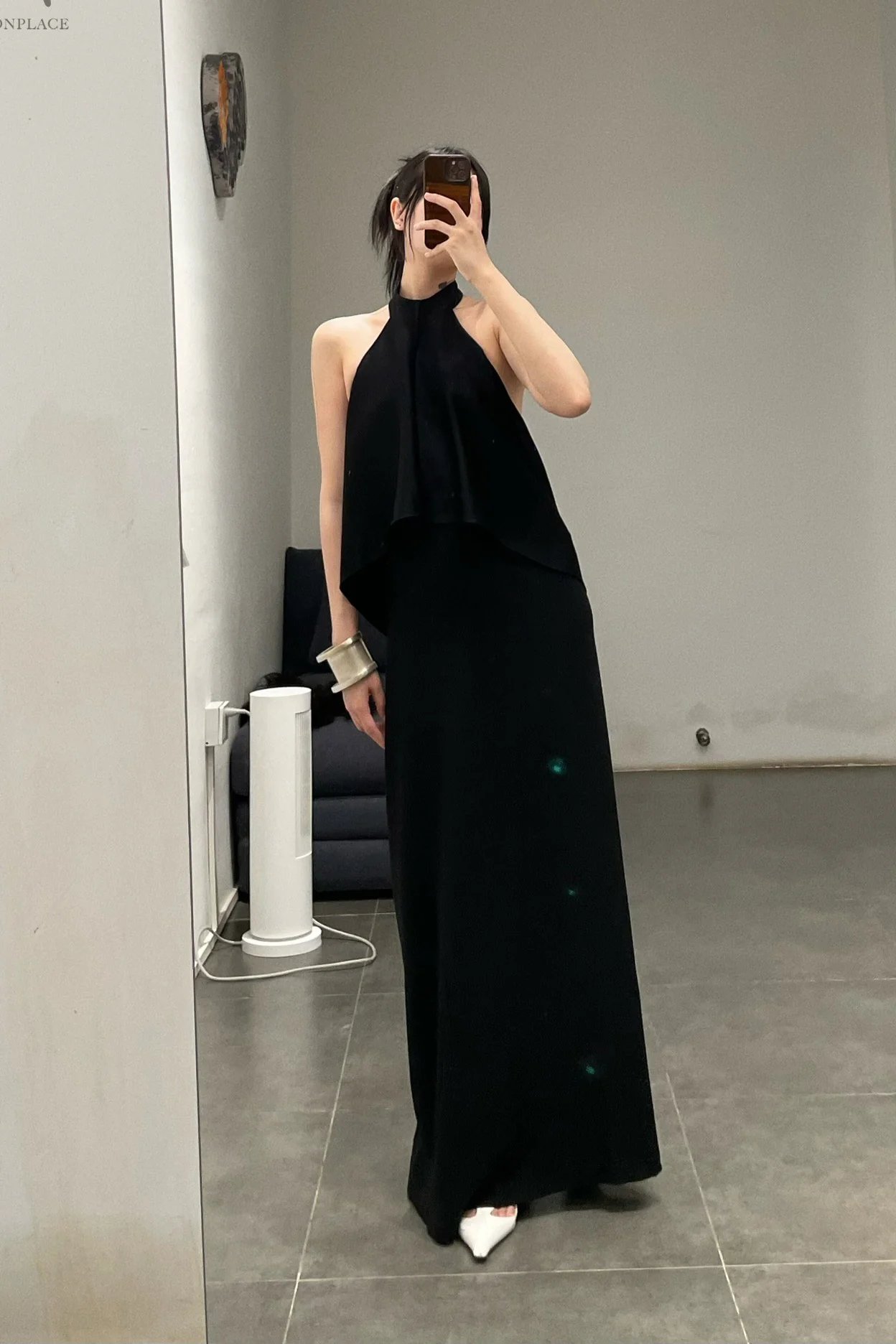 OUDE WAAG 24 autumn and winter high collar backless dress OW-24AW -DS13A1BL900-HEI black OW-24AW- DS13 - Image 14