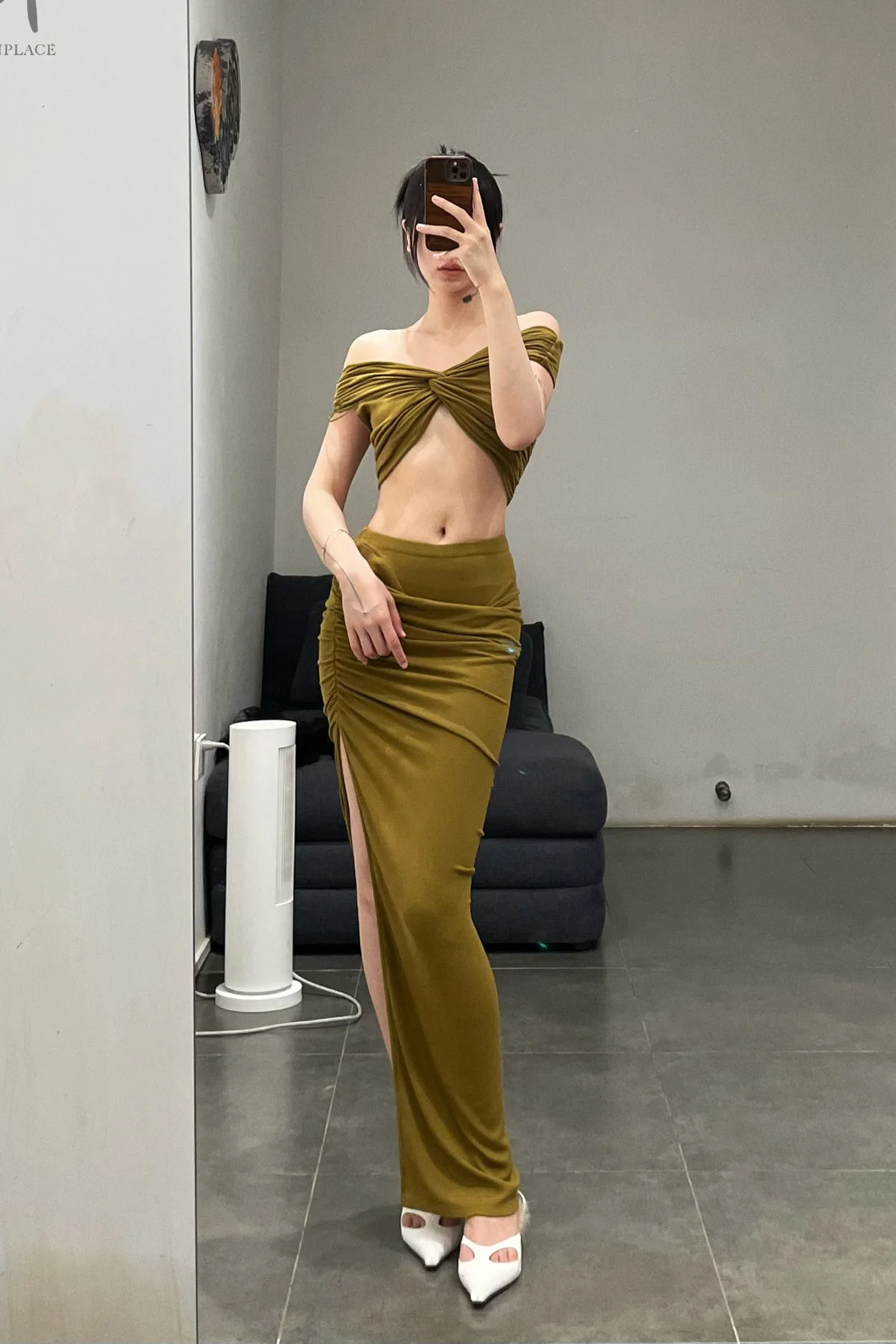 OUDE WAAG 24 Autumn and Winter Knot Shoulder Bra Series OW-24AW-AS03R1GR540-GLV Olive Green OW-24AW-AS03 - Image 12