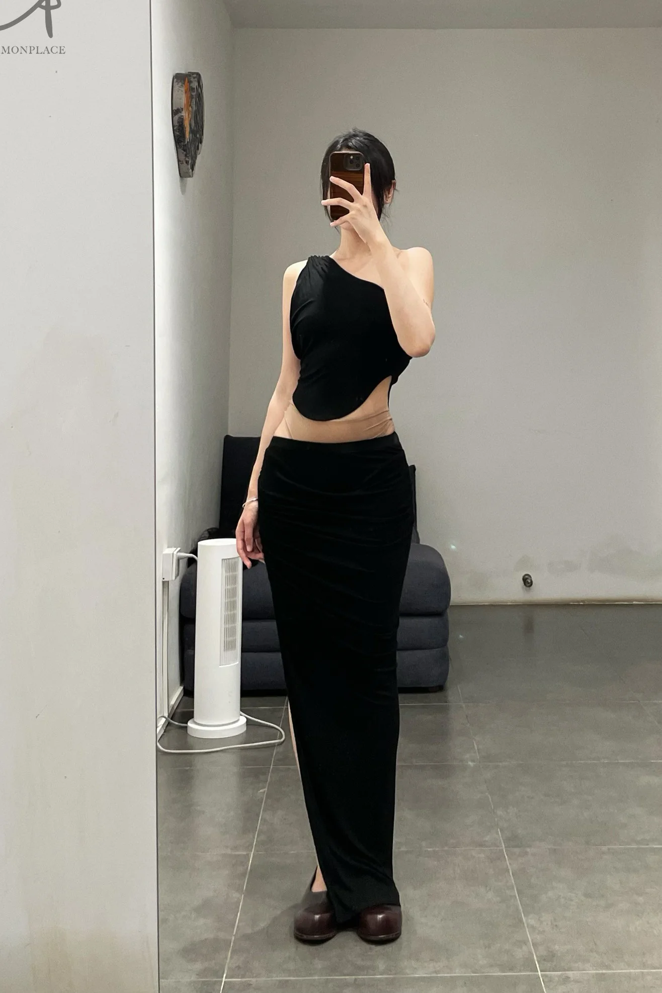 OUDE WAAG 24 autumn and winter one-shoulder knot vest OW-24AW -TP08R1BL900-HEI black OW-24AW -TP08 - Image 12