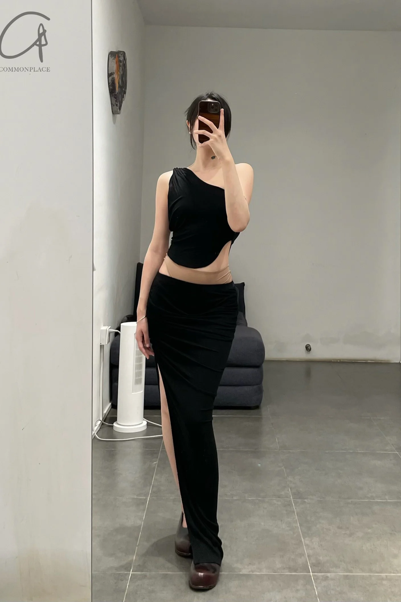 OUDE WAAG 24 autumn and winter one-shoulder knot vest OW-24AW -TP08R1BL900-HEI black OW-24AW -TP08 - Image 13