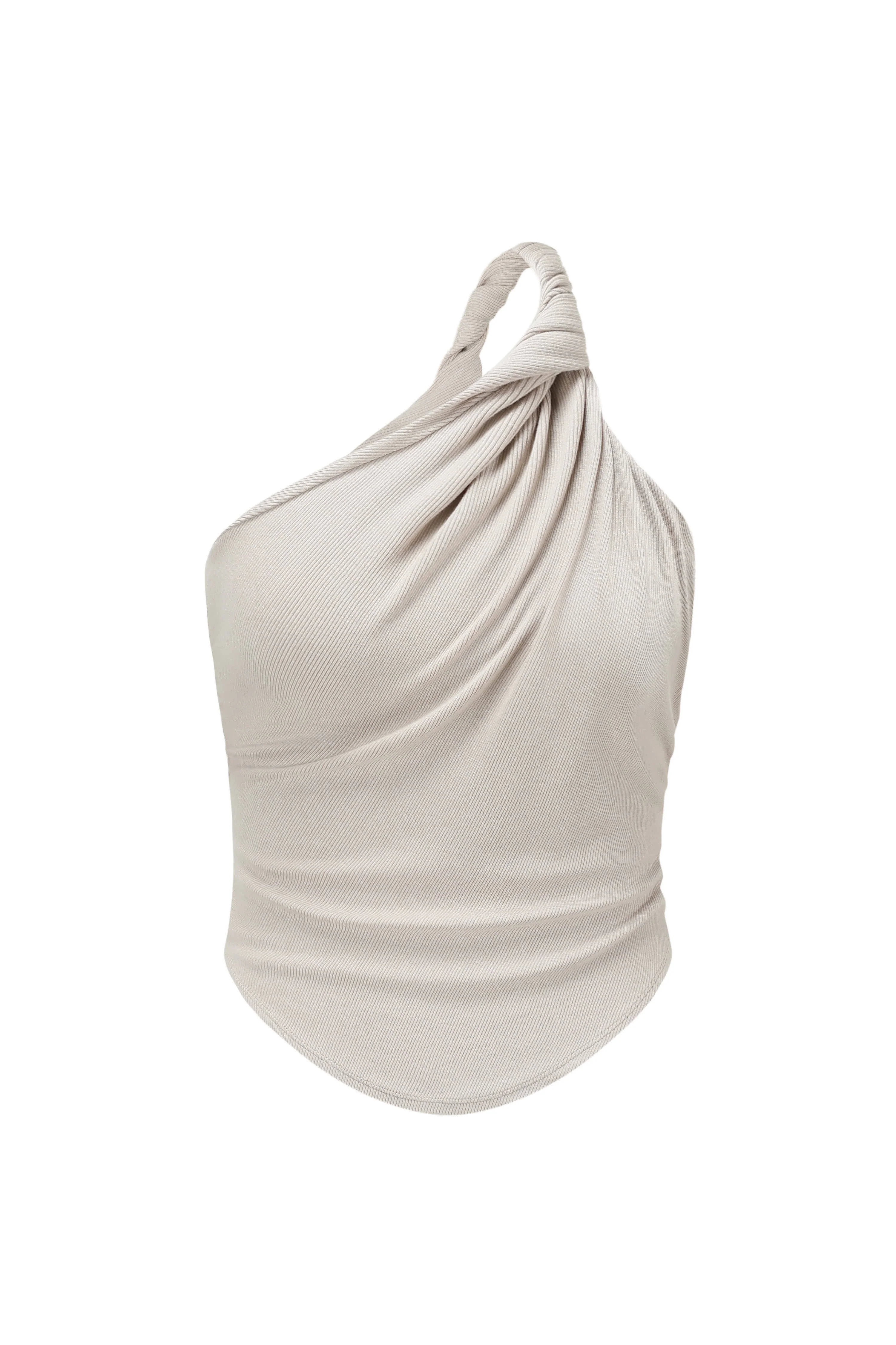 OUDE WAAG 24 autumn and winter one-shoulder knot vest OW-24AW -TP08R1GY820-HM gray beige OW-24AW -TP08 - Image 5