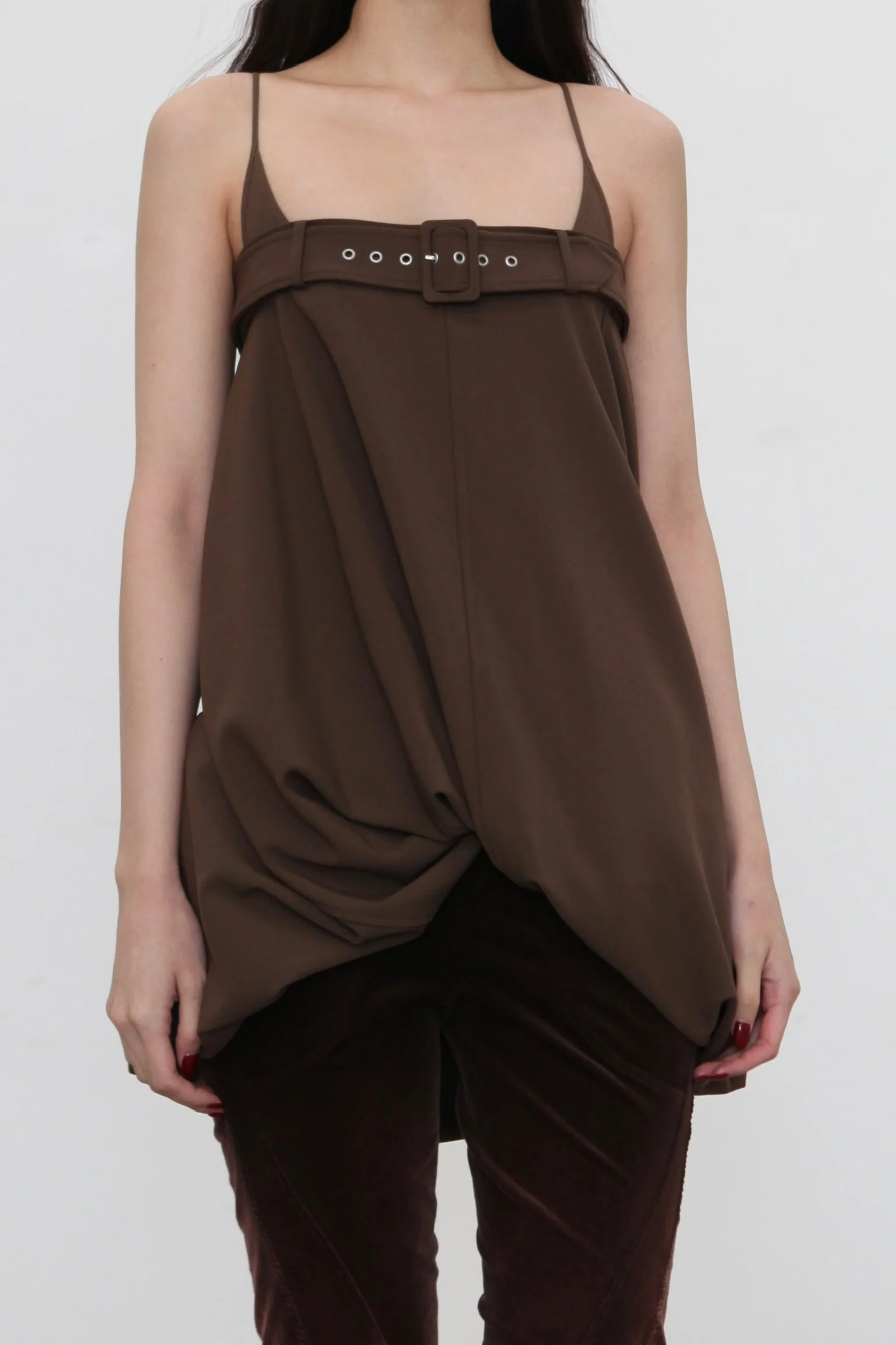 OUDE WAAG 24 Autumn and Winter Rotating Belt Top OW-OW-24AW-TP05P1BR430-HZ Gray Brown - Image 5