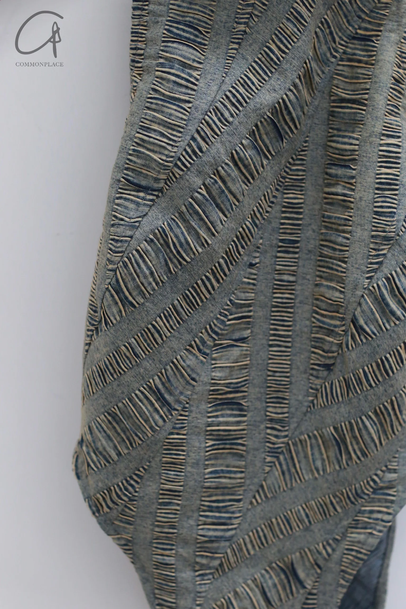 OUDE WAAG 24 autumn and winter salt-shrink denim jumpsuit OW-OW-24AW-BD09C1BU061-LB blue and white - Image 10