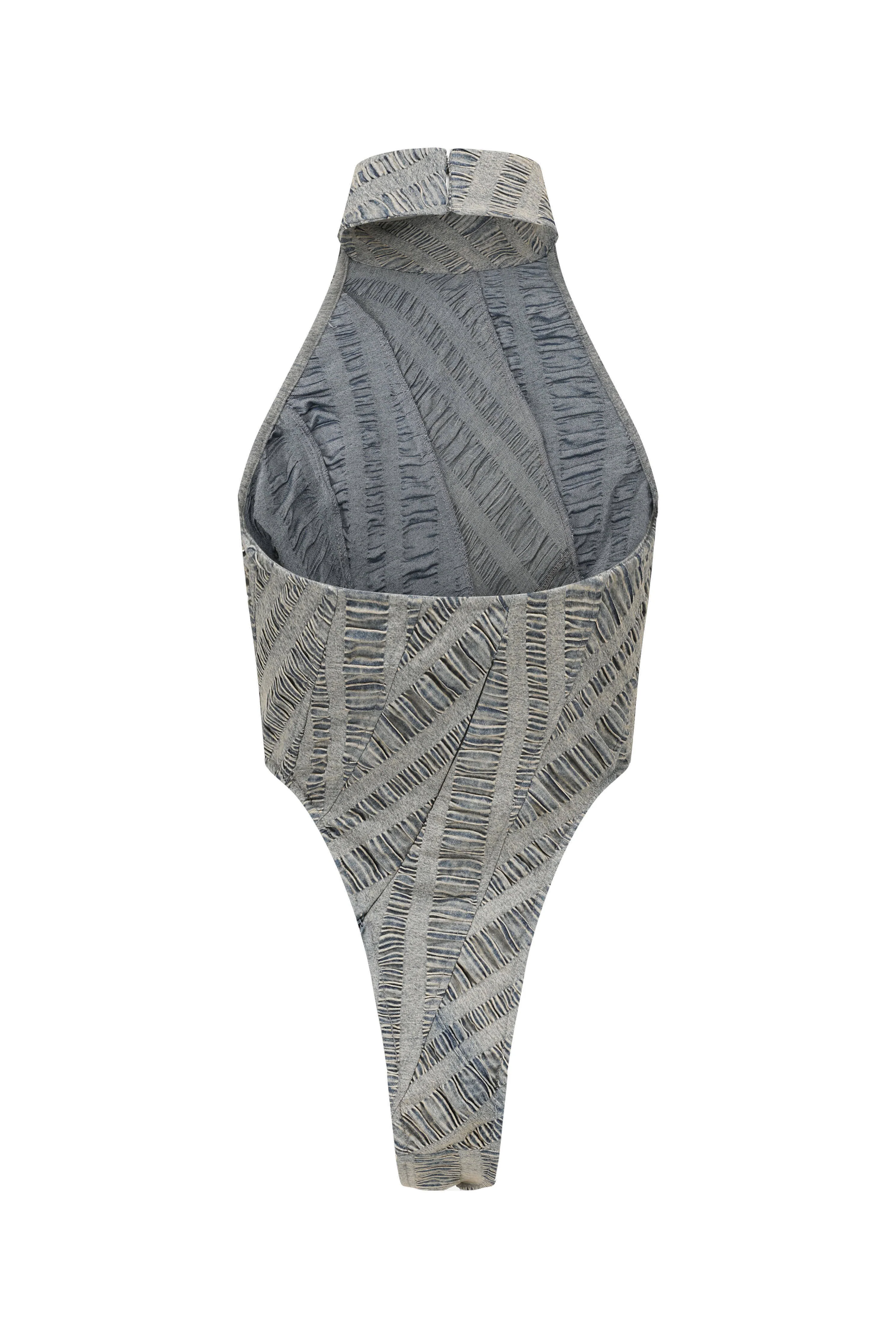 OUDE WAAG 24 autumn and winter salt-shrink denim jumpsuit OW-OW-24AW-BD09C1BU061-LB blue and white - Image 8