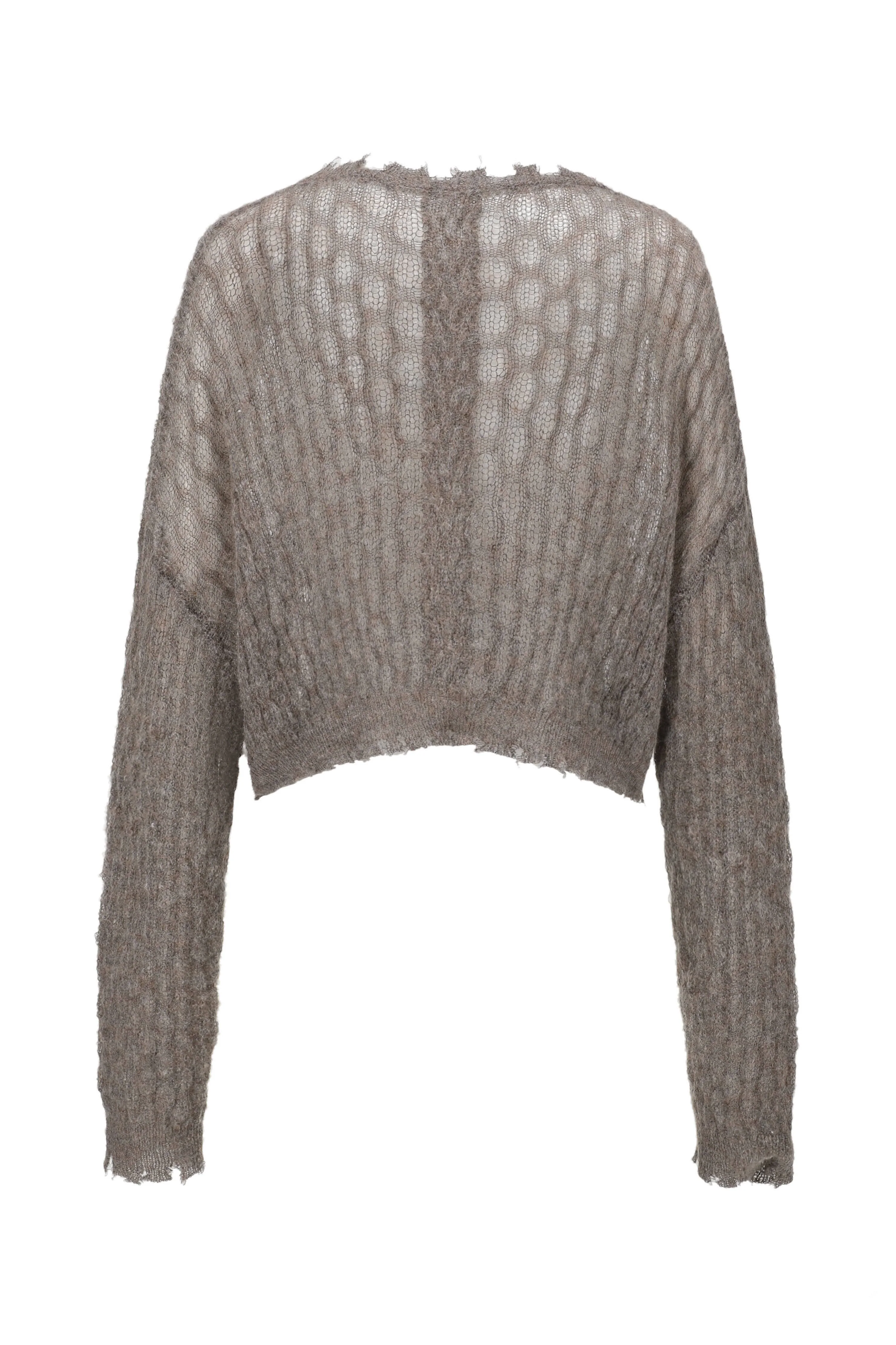OUDE WAAG 24 Autumn and Winter Thin Wool Knit Cardigan OW-OW-24AW-KT03-HUIKA Gray Brown - Image 2