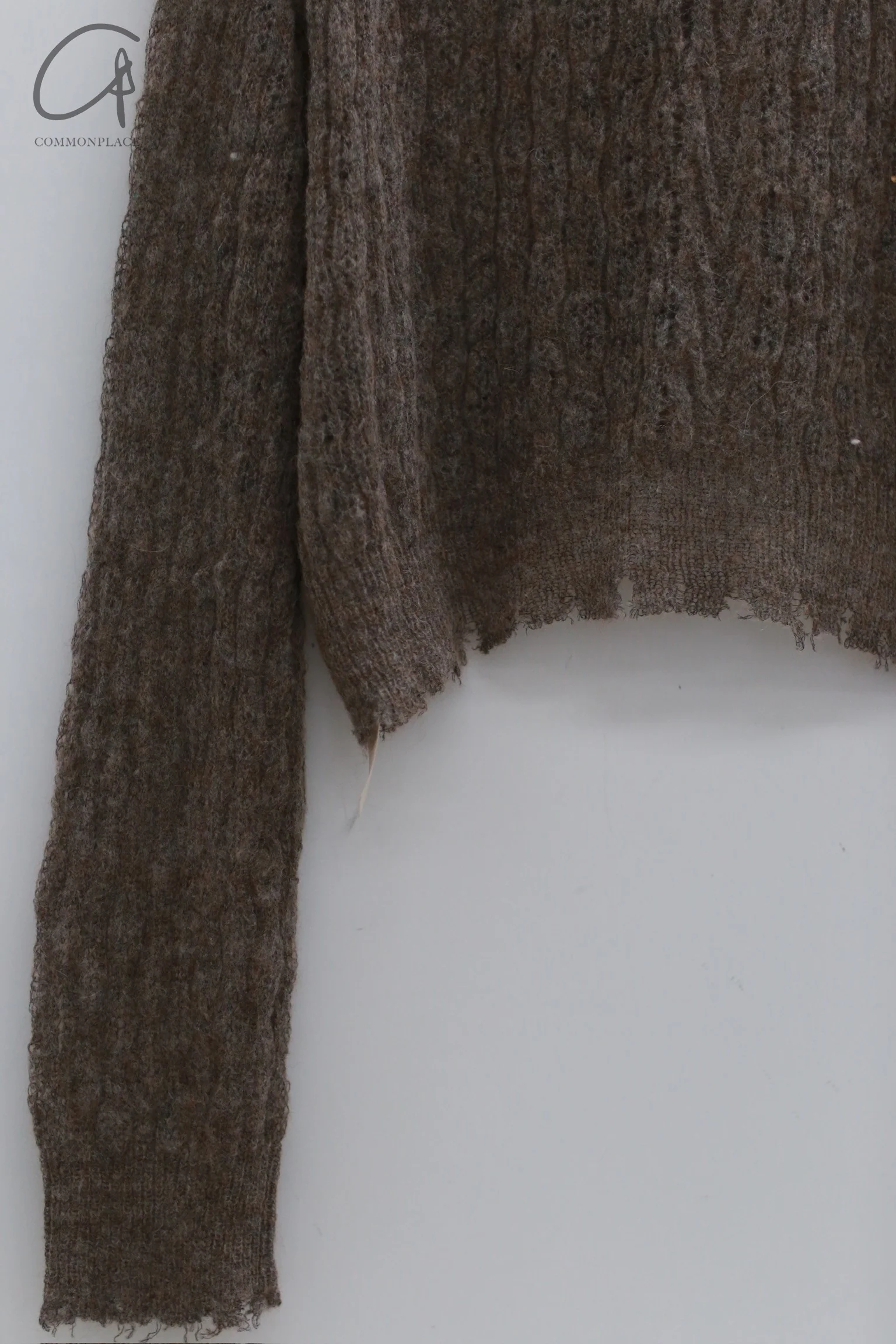 OUDE WAAG 24 Autumn and Winter Thin Wool Knit Cardigan OW-OW-24AW-KT03-HUIKA Gray Brown - Image 5