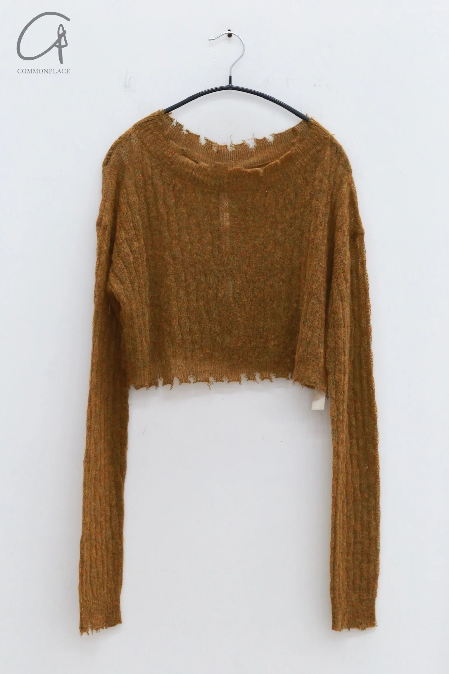 OUDE WAAG 24 Autumn and Winter Thin Wool Sweater OW-OW-24AW-KT04-HUANGLV Yellow Green - Image 3