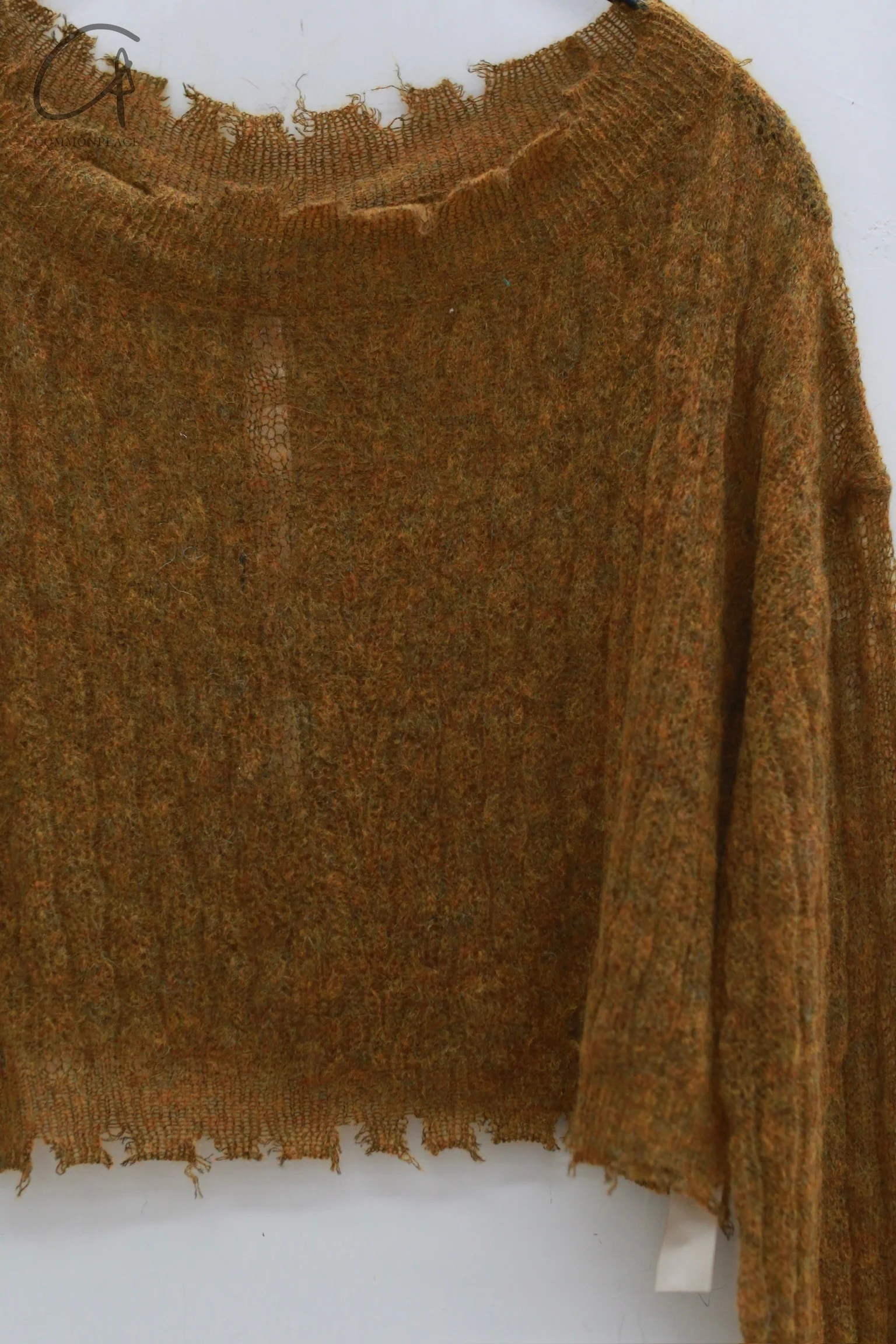 OUDE WAAG 24 Autumn and Winter Thin Wool Sweater OW-OW-24AW-KT04-HUANGLV Yellow Green - Image 4