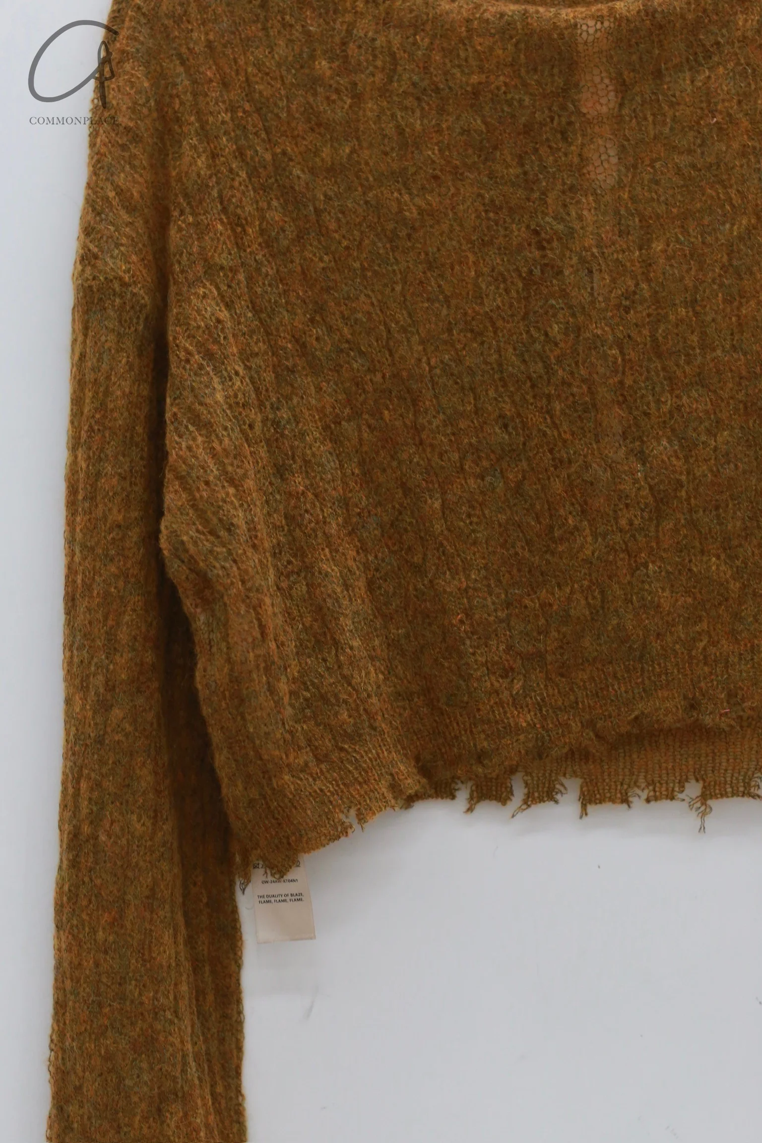 OUDE WAAG 24 Autumn and Winter Thin Wool Sweater OW-OW-24AW-KT04-HUANGLV Yellow Green - Image 5