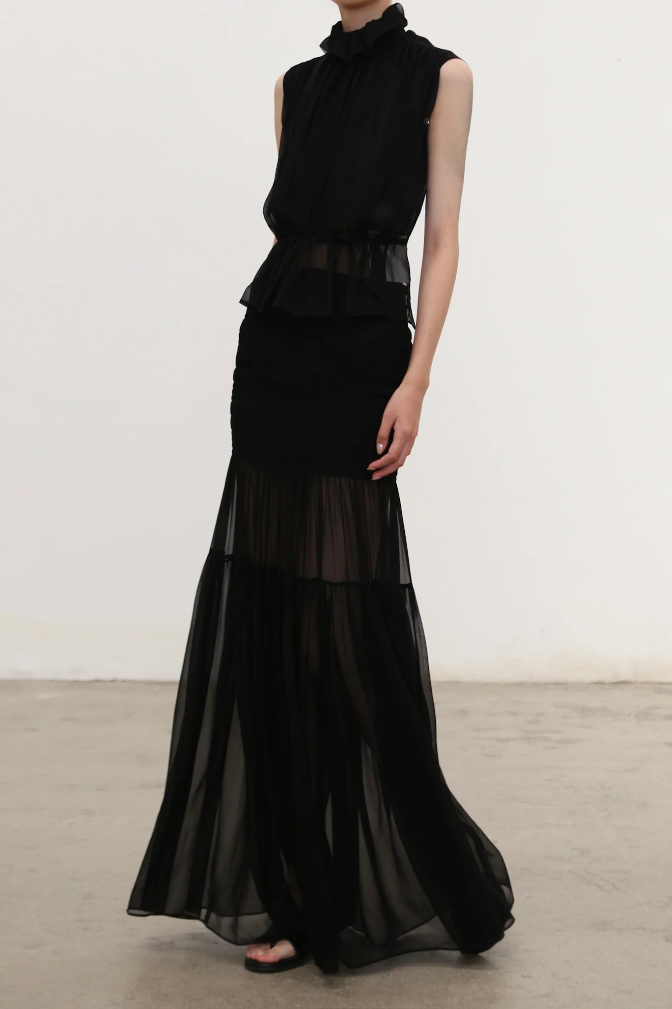 OUDE WAAG 25 Autumn and Winter Silk Pleated Skirt OW-OW-25AW-SK21S1BL900-HEI Black - Image 3