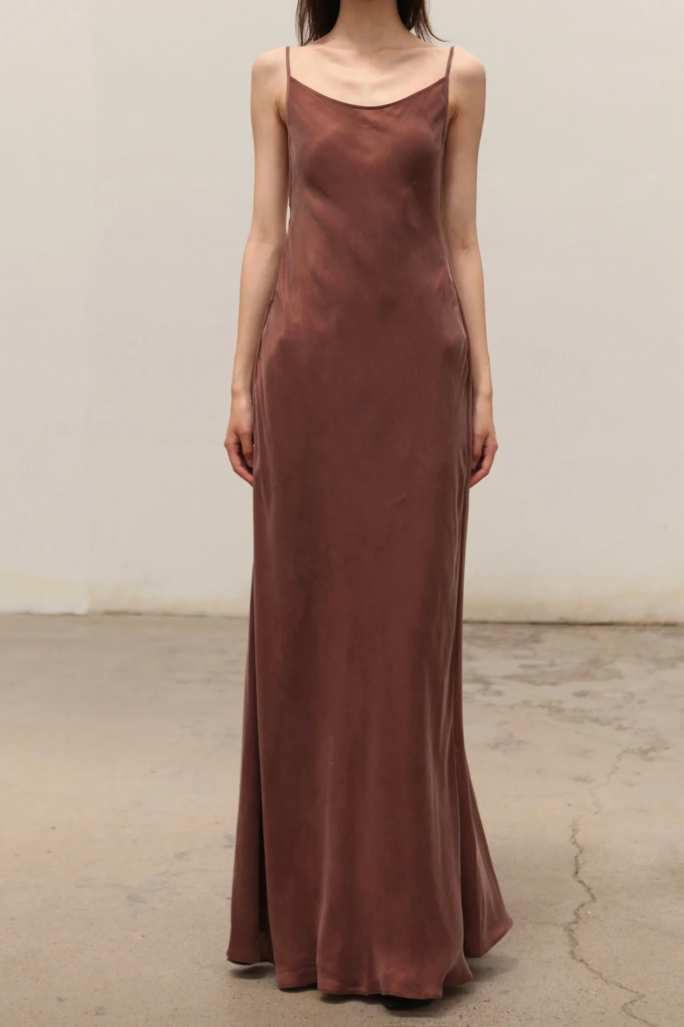 OUDE WAAG 25 Autumn and Winter Suspender Drawstring Dress OW-OW-25AW-DS07C2BR470-ZZ Brown Purple - Image 2