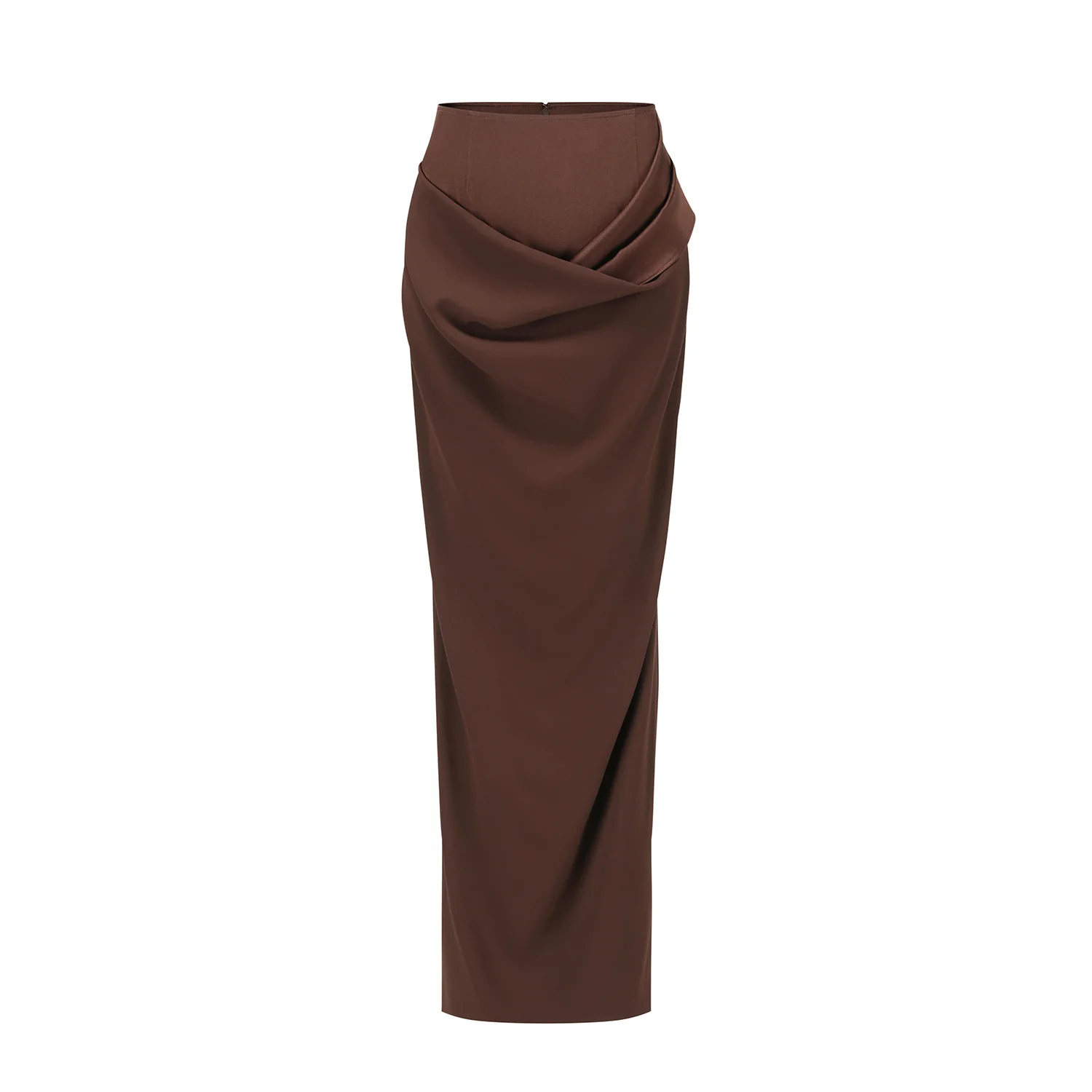 OUDE WAAG 25 autumn and winter Tilda tailored draped skirt OW-OW-25AW-SK07T1BR450-HZ red brown - Image 7
