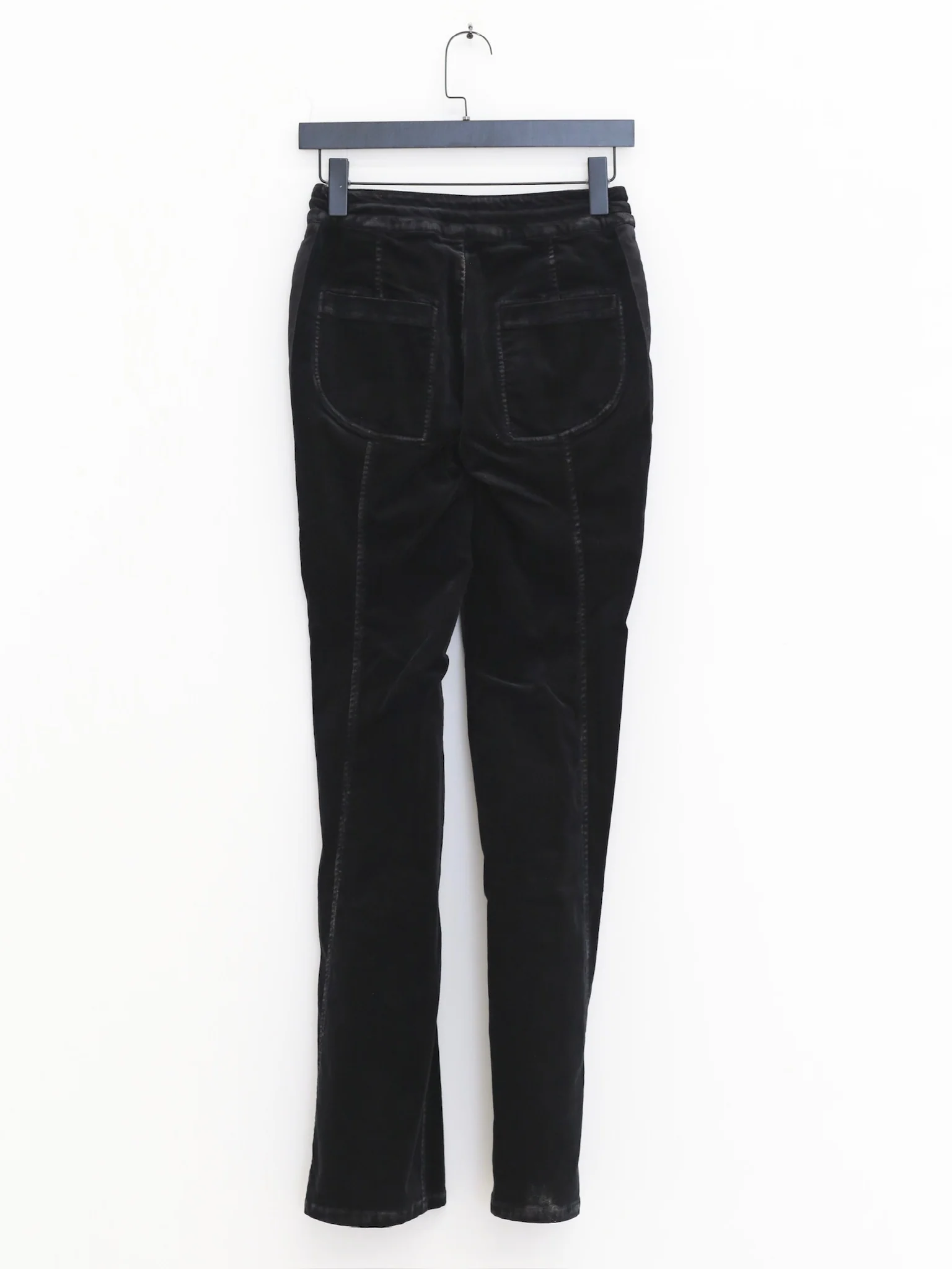 OUDE WAAG 25 autumn and winter washed elastic stitching flared pants OW-OW-25AW-PT07C1BL900-HEI black - Image 6