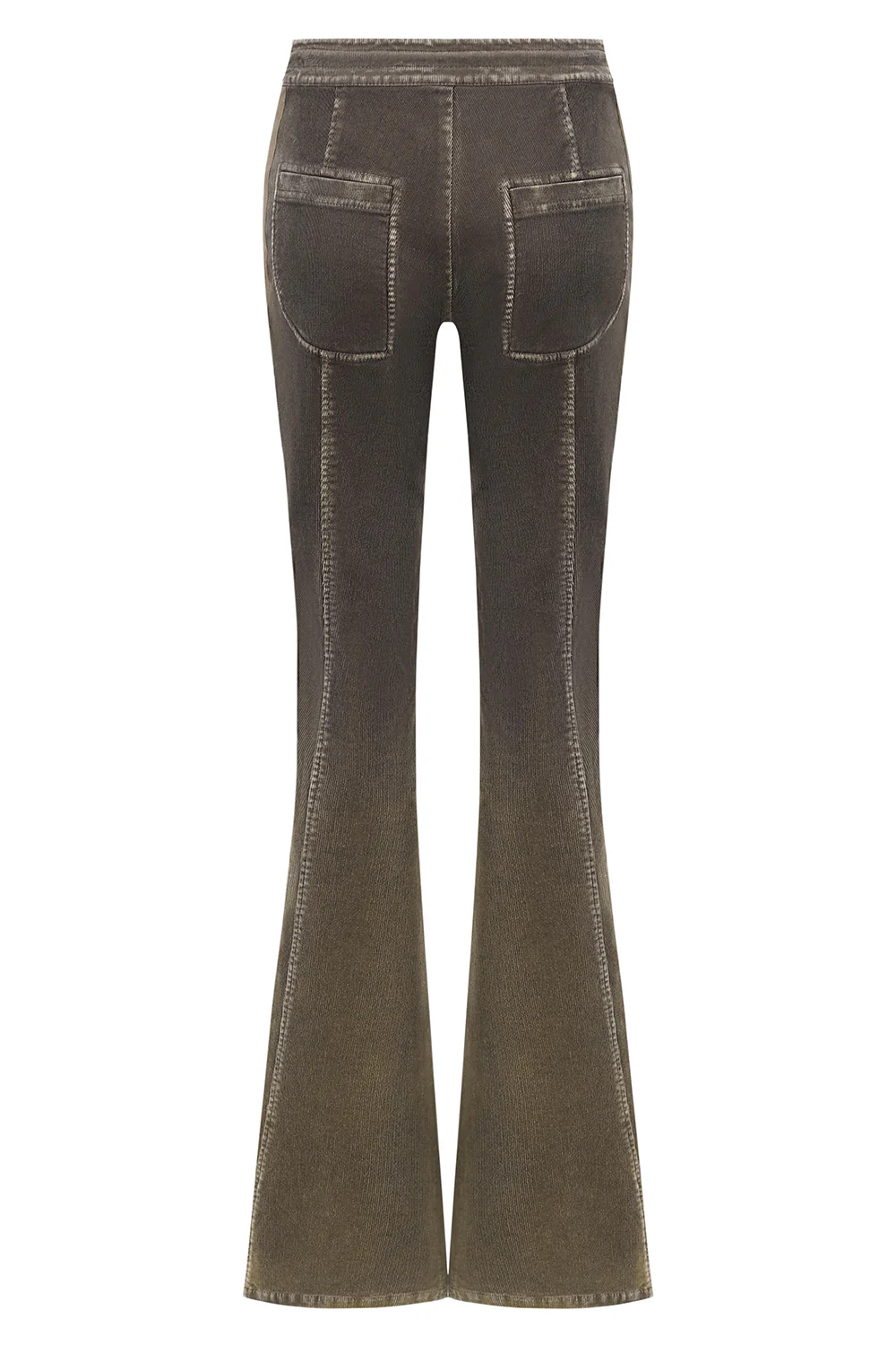 OUDE WAAG 25 autumn and winter washed elastic stitching flared pants OW-OW-25AW-PT07C1GY840-HH gray yellow - Image 2