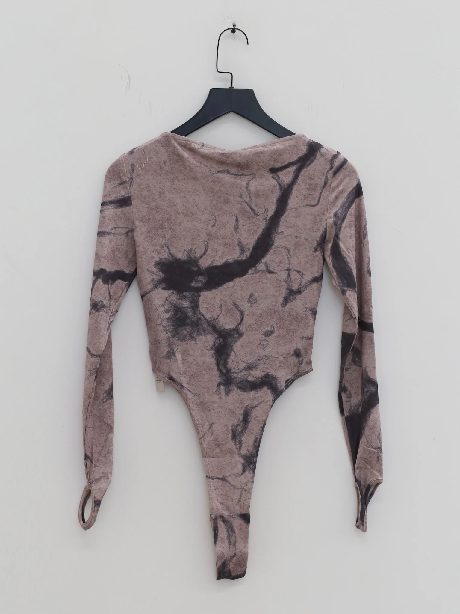 OUDE WAAG 25 Autumn/Winter Stretch Velvet Bodysuit OW-OW-25AW-BD03P2WI018-ML Beige Gray Print - Image 4