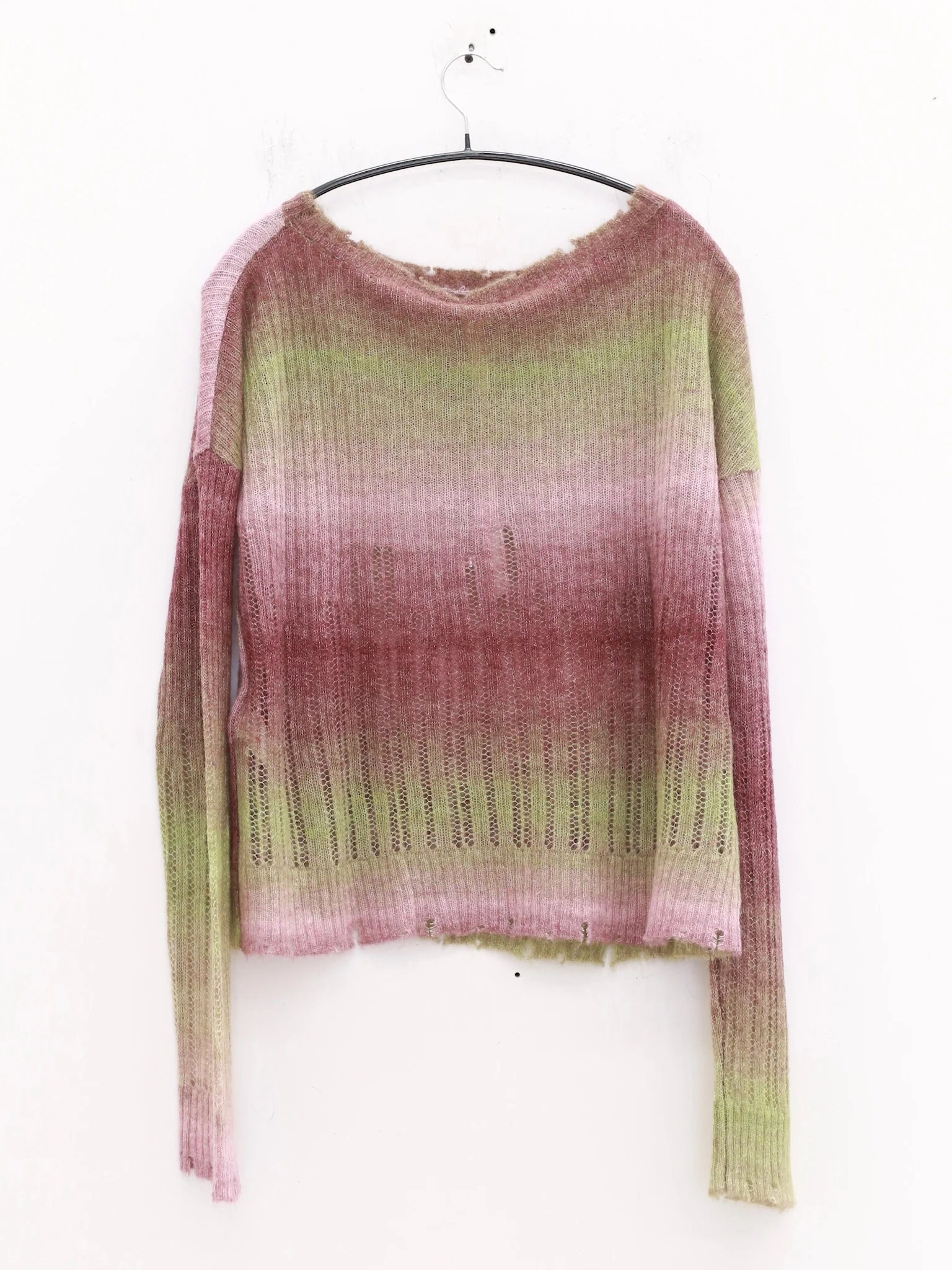 OUDE WAAG 25 Early Autumn Gradient Knitted Pullover Sweater OW-OW-25PF-KT06A2GR057-LZ Green Purple - Image 6