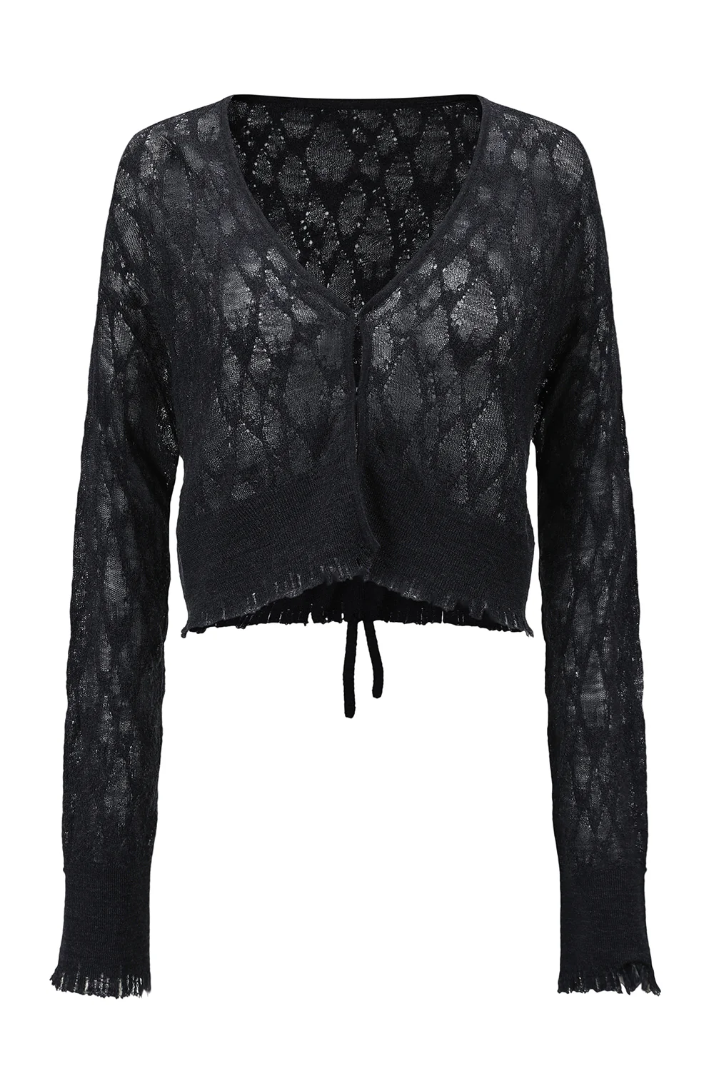 OUDE WAAG 25 Early Autumn Plaid Lace Knit Cardigan OW-OW-25PF-KT02W1BU690-SL Dark Blue