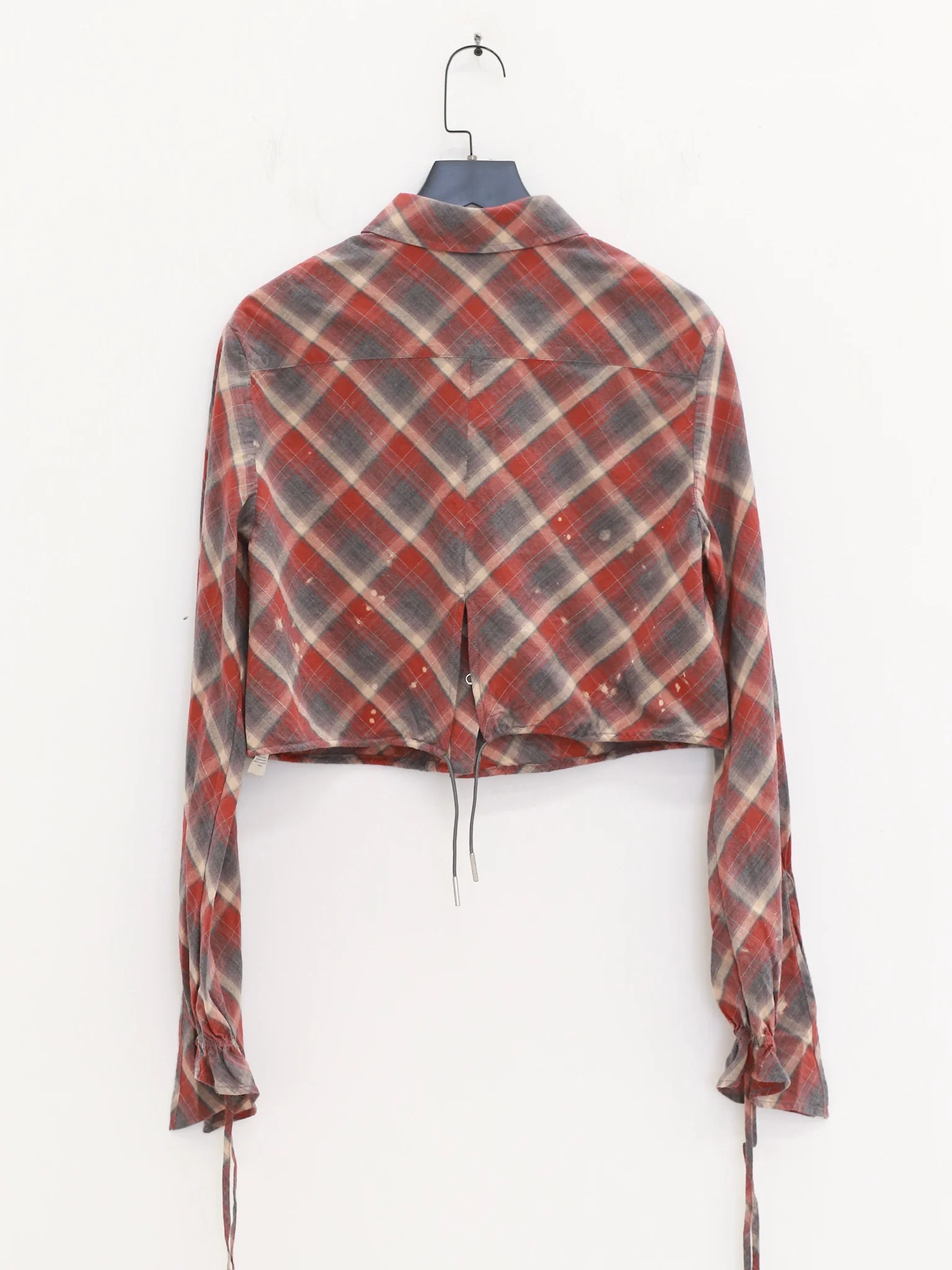 OUDE WAAG 25 Early Autumn Plaid Short Shirt OW-OW-25PF-ST01C1BU062-LHGW (BU062 Blue and Red Plaid) - Image 10