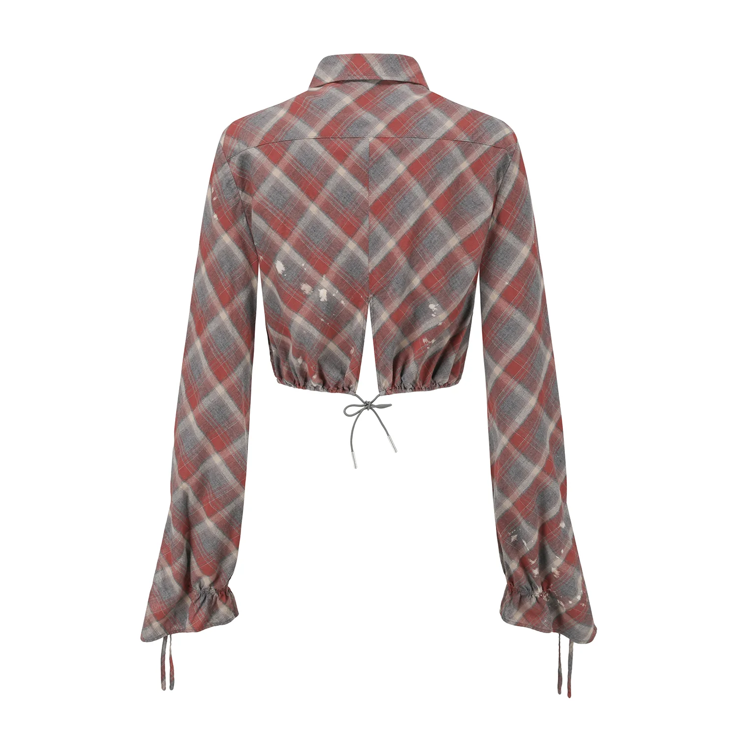 OUDE WAAG 25 Early Autumn Plaid Short Shirt OW-OW-25PF-ST01C1BU062-LHGW (BU062 Blue and Red Plaid) - Image 6