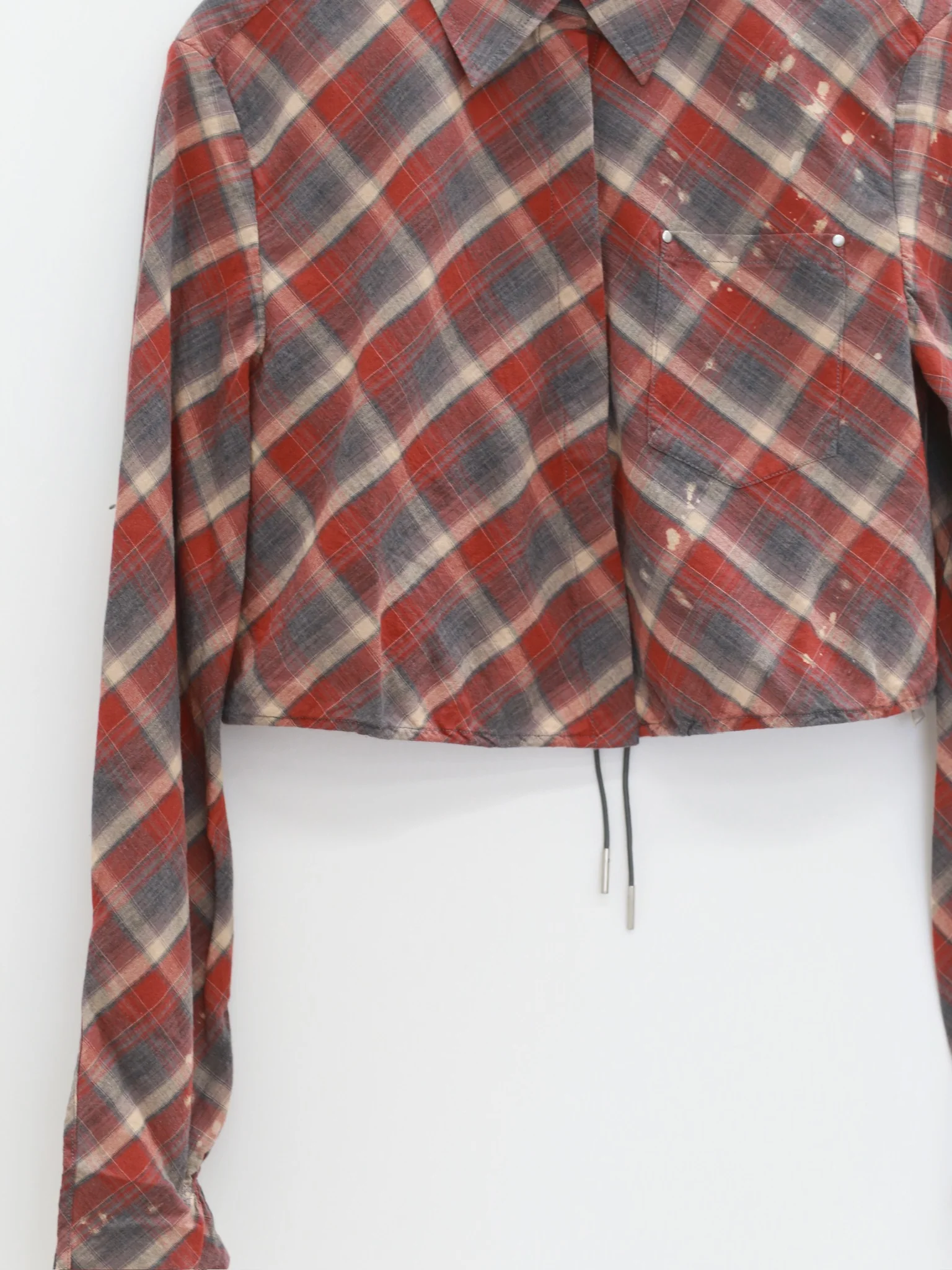 OUDE WAAG 25 Early Autumn Plaid Short Shirt OW-OW-25PF-ST01C1BU062-LHGW (BU062 Blue and Red Plaid) - Image 8