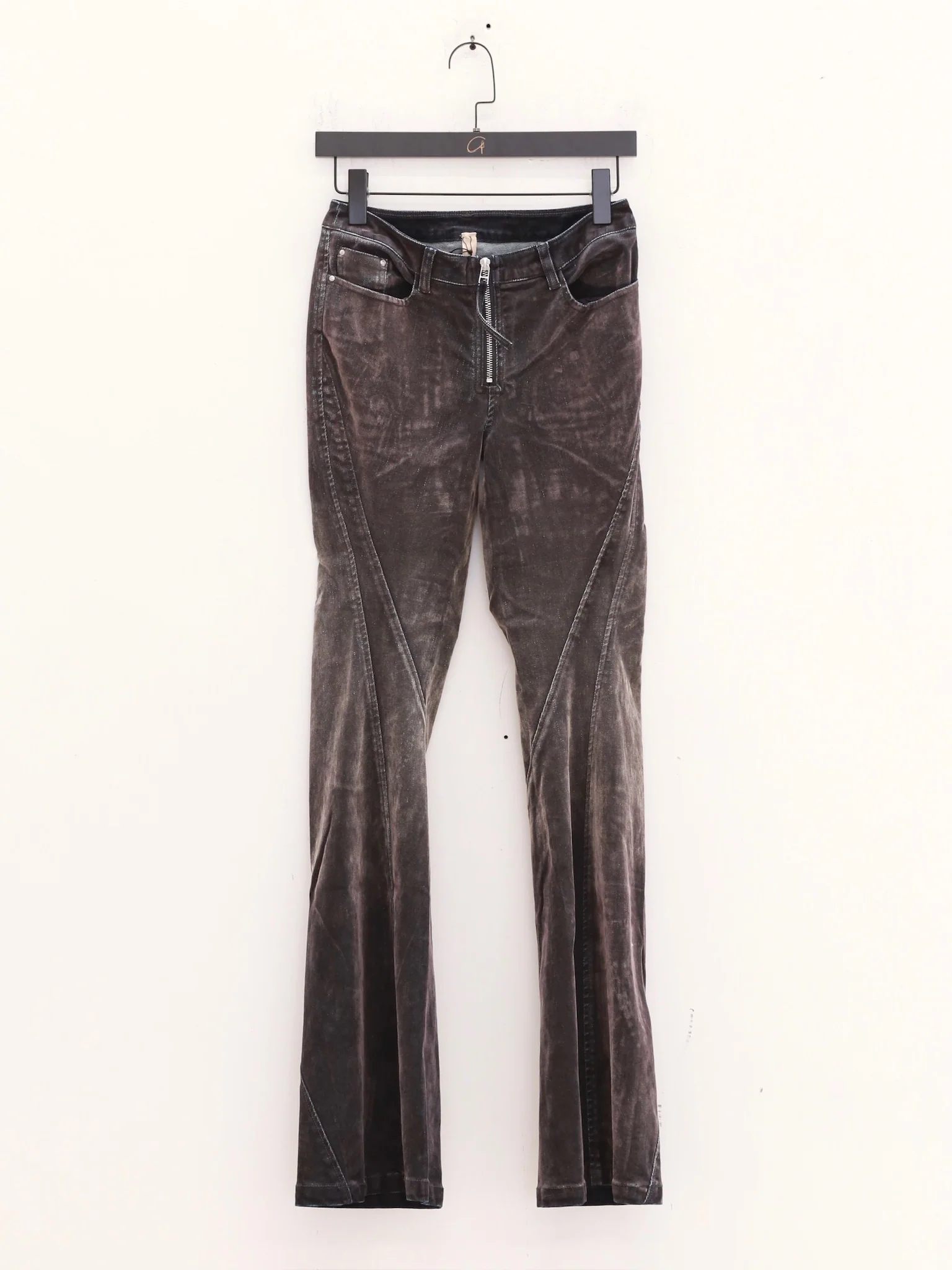 OUDE WAAG 25 Early Autumn Washed Stretch Denim Flared Pants OW-OW-25PF-PT06C1BU690-SL Dark Blue（PT05C1BL094） - Image 3