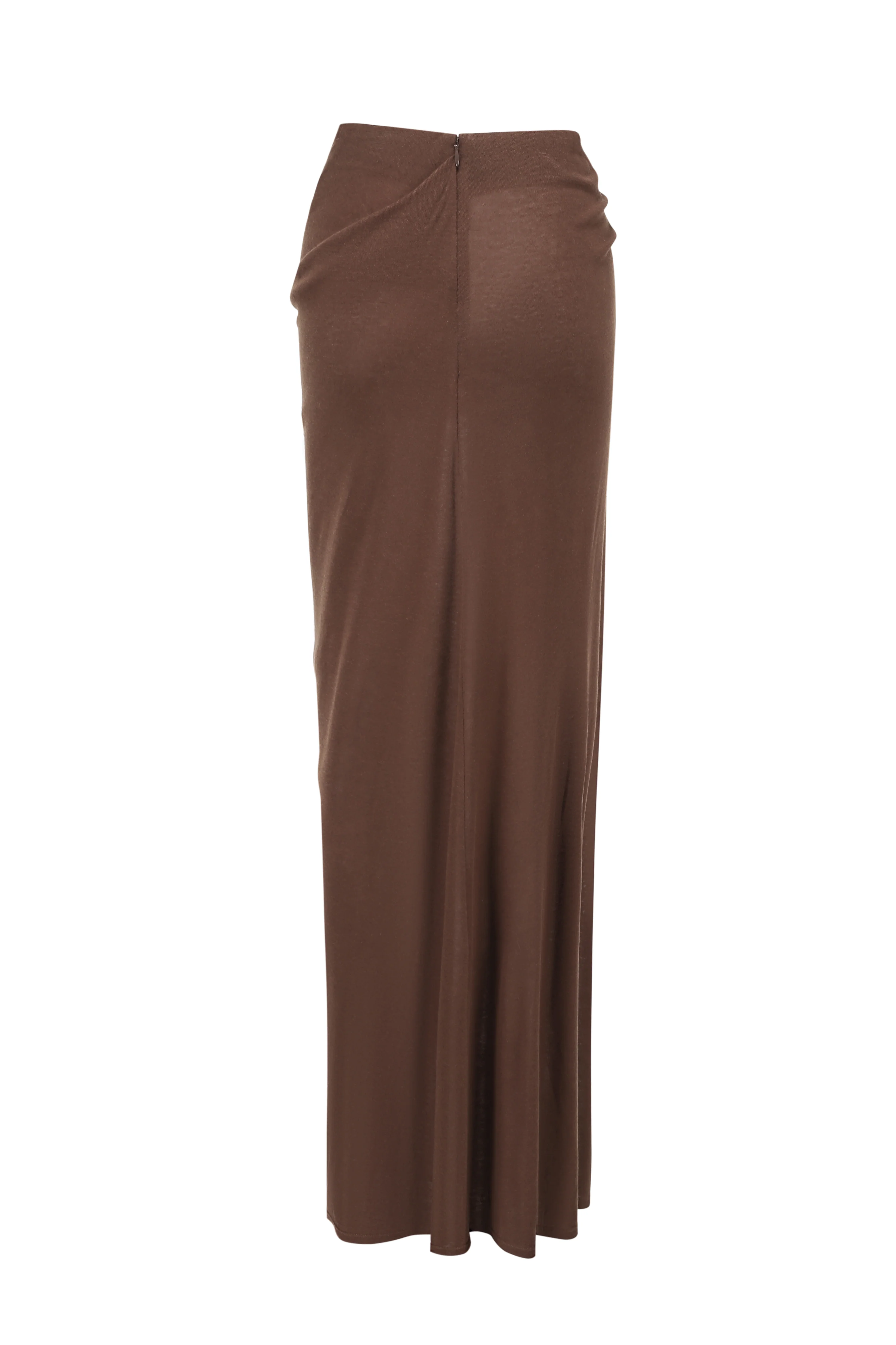 OUDE WAAG 25 Early Fall Draped Threaded Skirt OW-OW-25PF-SK05T2BR450-HZ Red Brown (OW-25PF-SK05) - Image 2