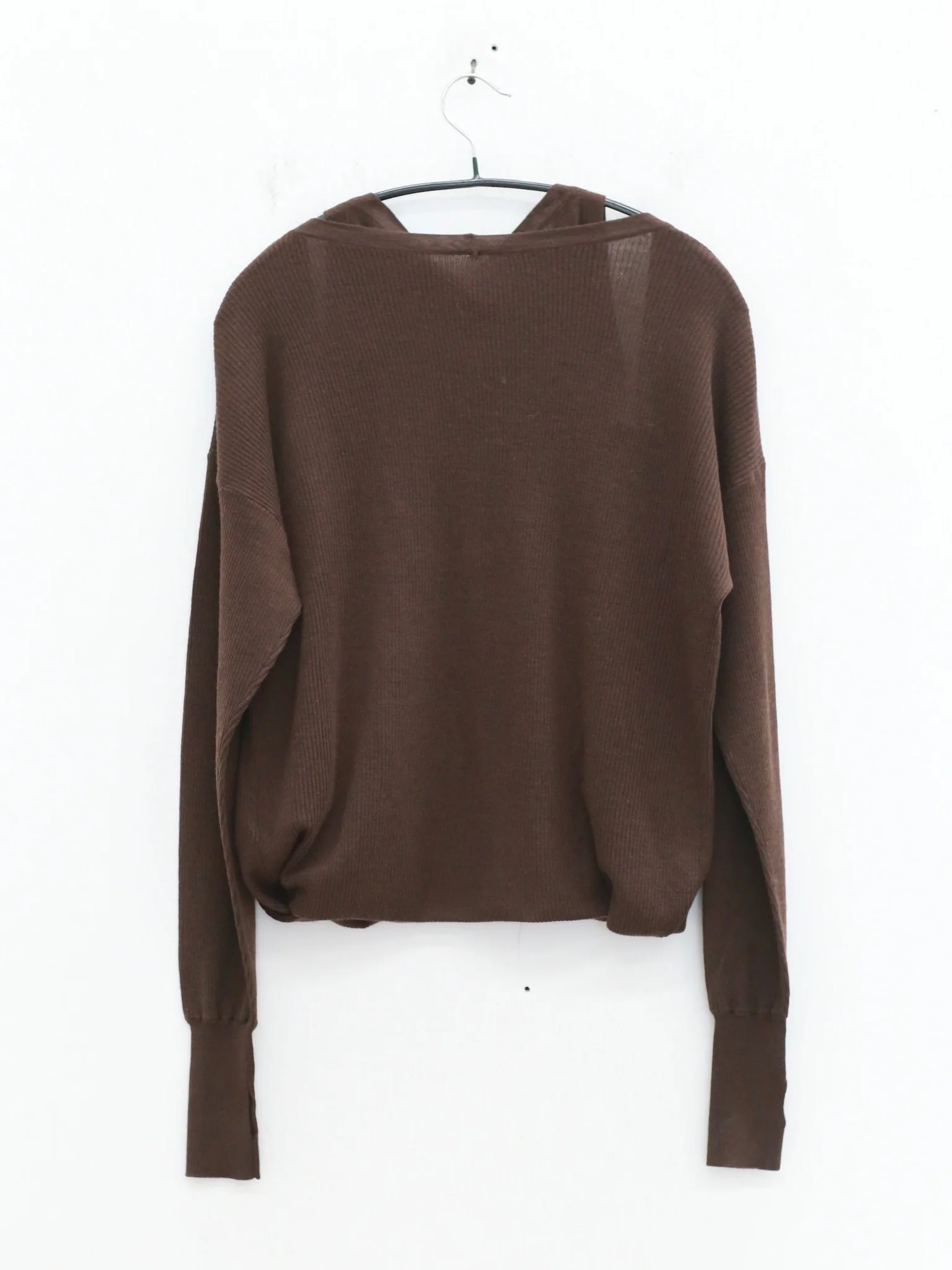 OUDE WAAG 25 Fall/Winter Faux Two-Piece Wool Knit Cardigan OW-OW-25AW-KT16W1BR440-KF Coffee Brown - Image 10