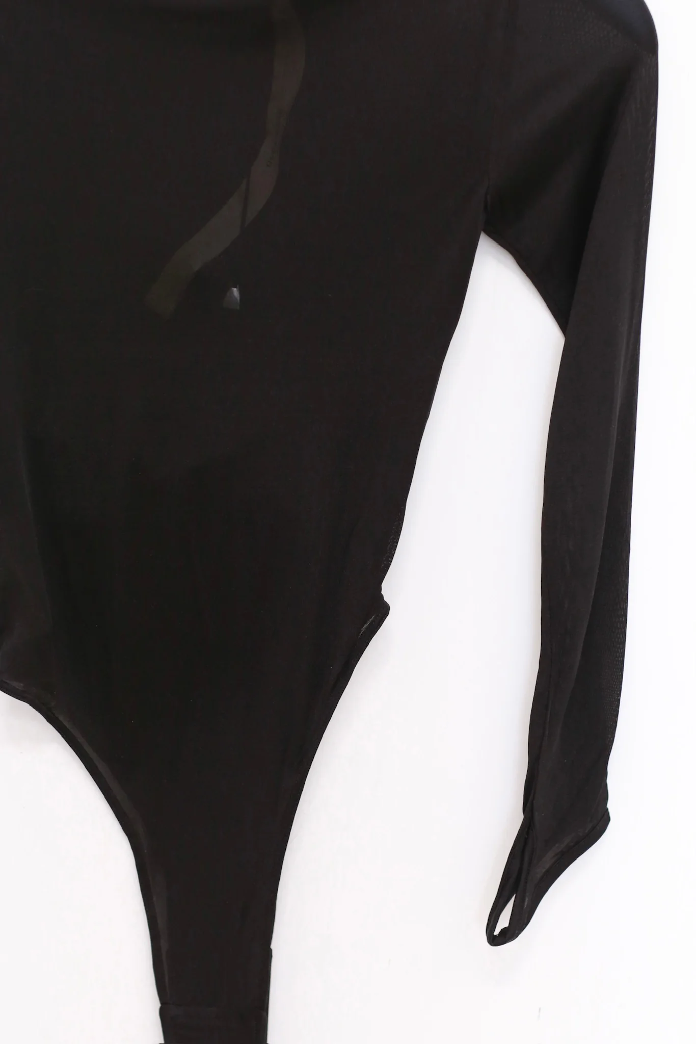 OUDE WAAG 25 Spring/Summer Draped Bandeau Silk Mesh Bodysuit OOW-OW-25SS-BD01S1BL900-HEI Black - Image 2