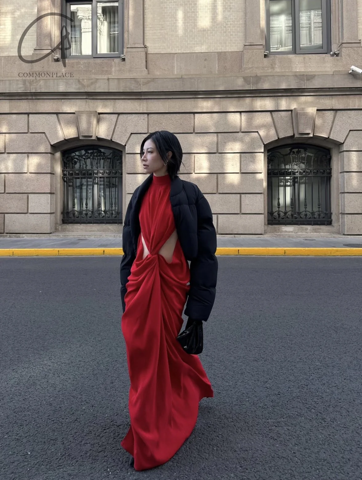 OUDE WAAG 25 Spring/Summer Draped Knot Shell Dress OW-OW-25SS-DS14-HONG Red - Image 20