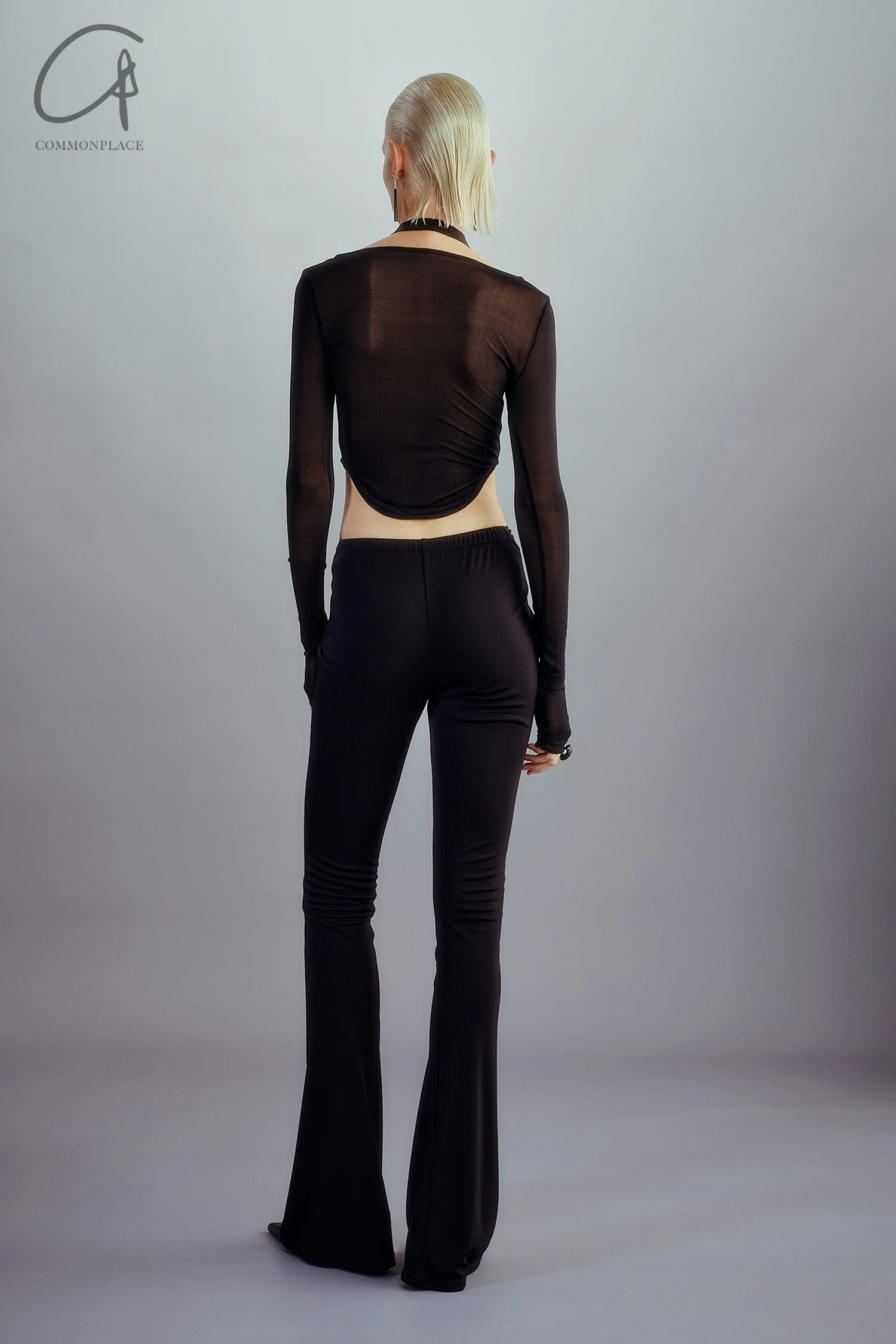 OUDE WAAG 25 Spring/Summer Halter Neck Silk Mesh Top OW-OW-25SS-TP17-HEI Black - Image 11