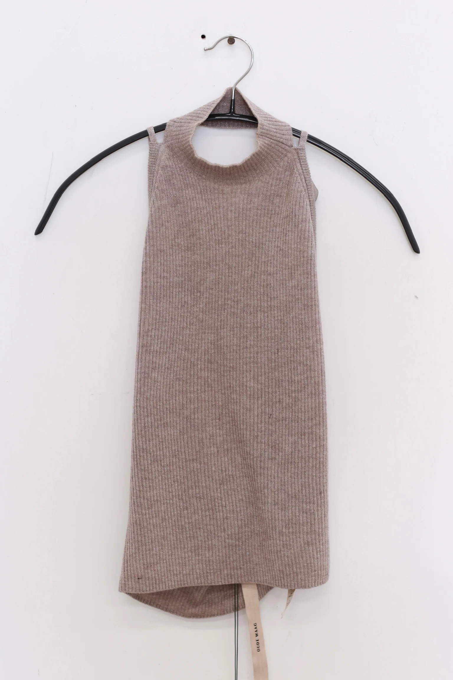 OUDE WAAG 25 Spring/Summer High Neck Backless Silk Knit Vest OW-OW-25SS-KT04W1GY870-WH Fog Gray OW-25SS-KT05 - Image 5