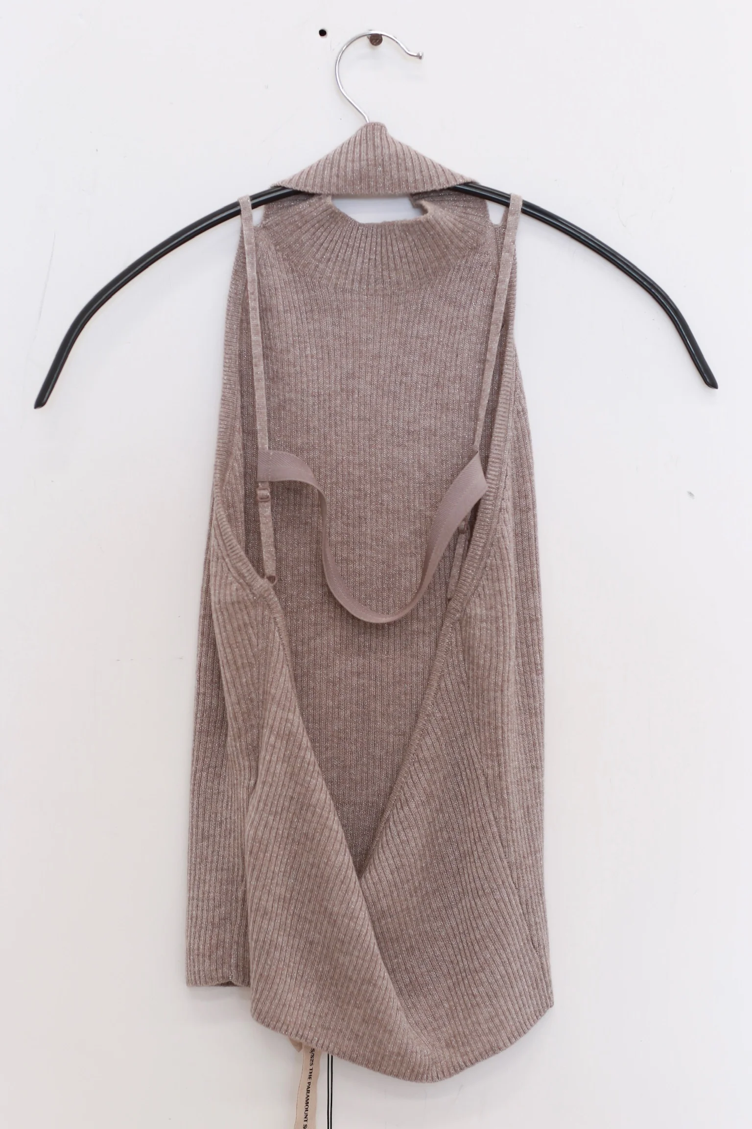 OUDE WAAG 25 Spring/Summer High Neck Backless Silk Knit Vest OW-OW-25SS-KT04W1GY870-WH Fog Gray OW-25SS-KT05 - Image 6