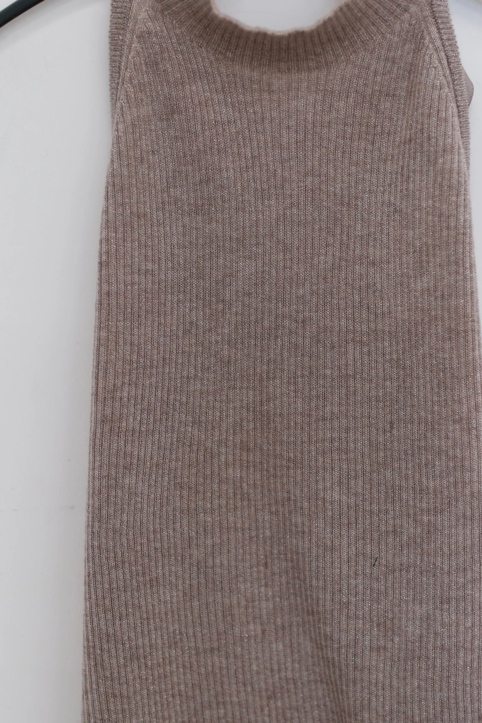 OUDE WAAG 25 Spring/Summer High Neck Backless Silk Knit Vest OW-OW-25SS-KT04W1GY870-WH Fog Gray OW-25SS-KT05 - Image 7