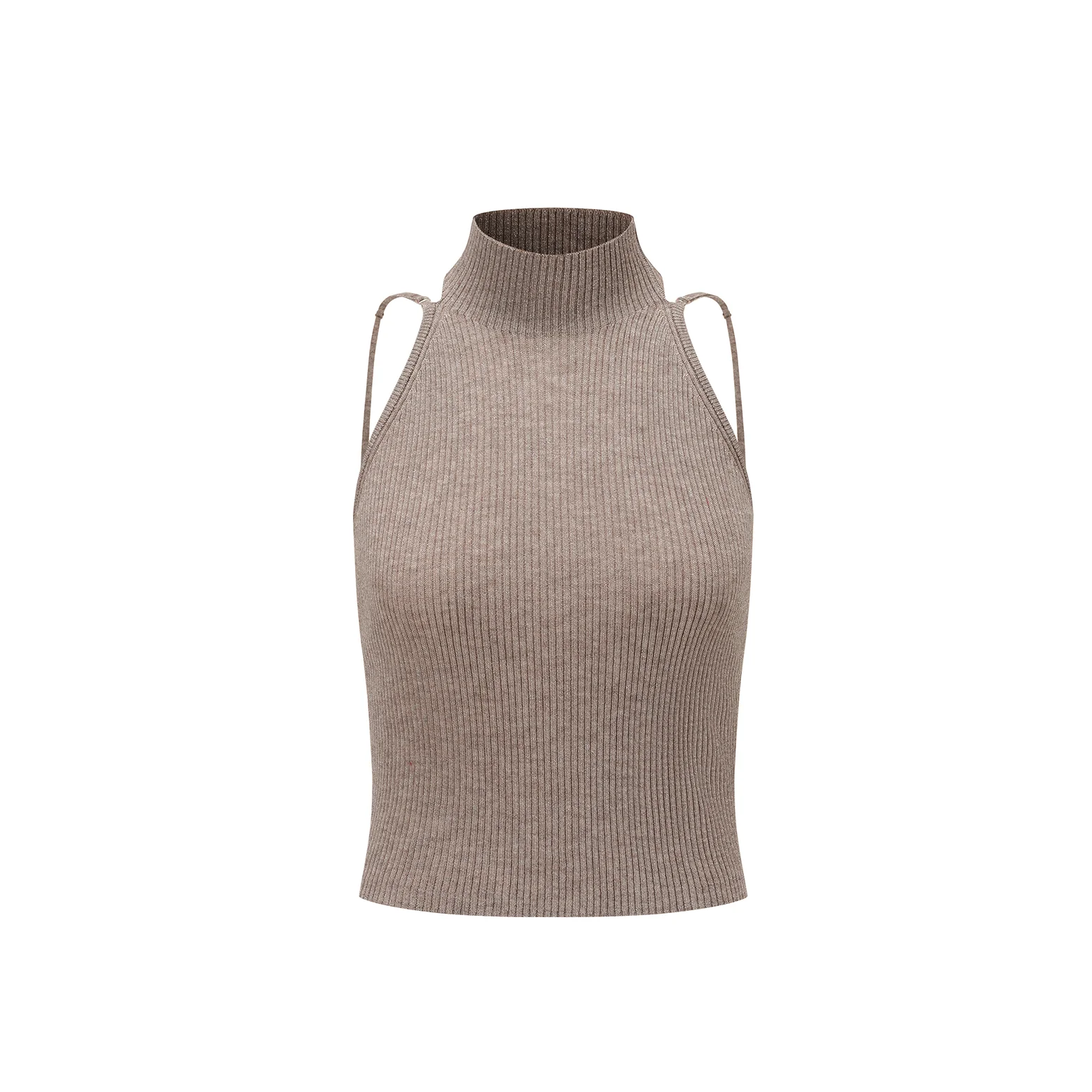 OUDE WAAG 25 Spring/Summer High Neck Backless Silk Knit Vest OW-OW-25SS-KT04W1GY870-WH Fog Gray OW-25SS-KT05 - Image 9